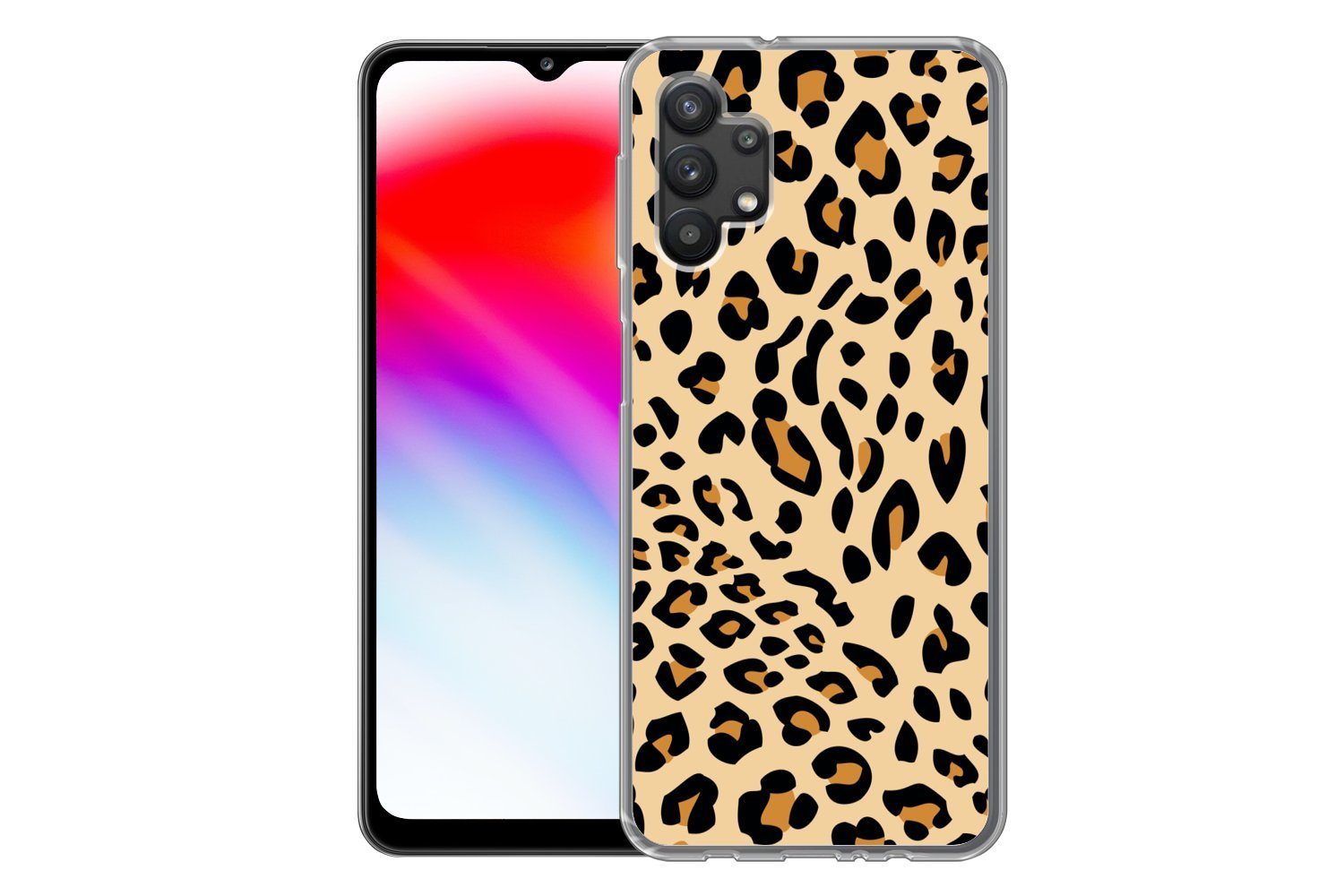 MuchoWow Handyhülle für Samsung Galaxy A32 5G Tiermuster - Panther - Leopard, Smartphone-Bumper, Print, Handy Schutzhülle Dünn