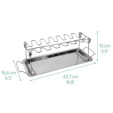 Navaris Grillschale Chicken Wings Hähnchenschenkel Rack - Grillzubehör aus Edelstahl, Edelstahl, (1-St)