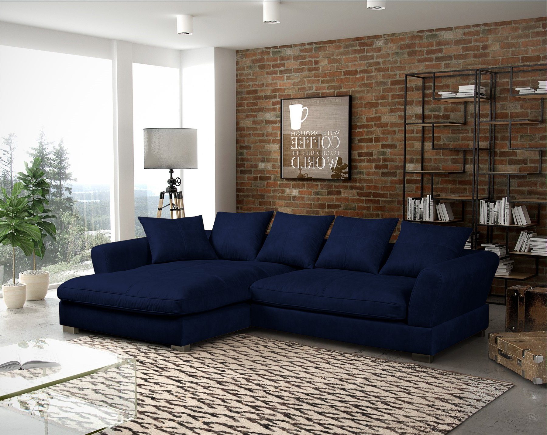 Fun Möbel Ecksofa TIZIAN in Stoff günstig online kaufen