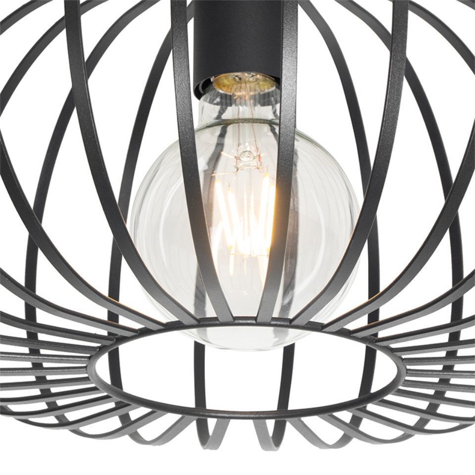 Qazqa Deckenleuchte Johanna, ohne Leuchtmittel, E27, Schwarz, Design, Stahl günstig online kaufen