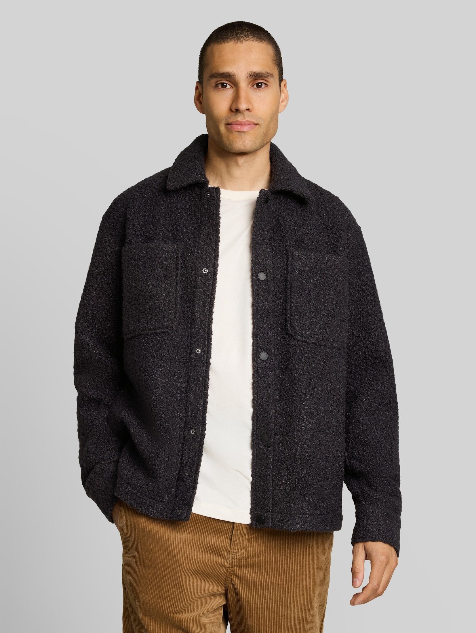 TOM TAILOR Denim Langarmhemd Blusen & Shirts Overshirt in Woll-Optik