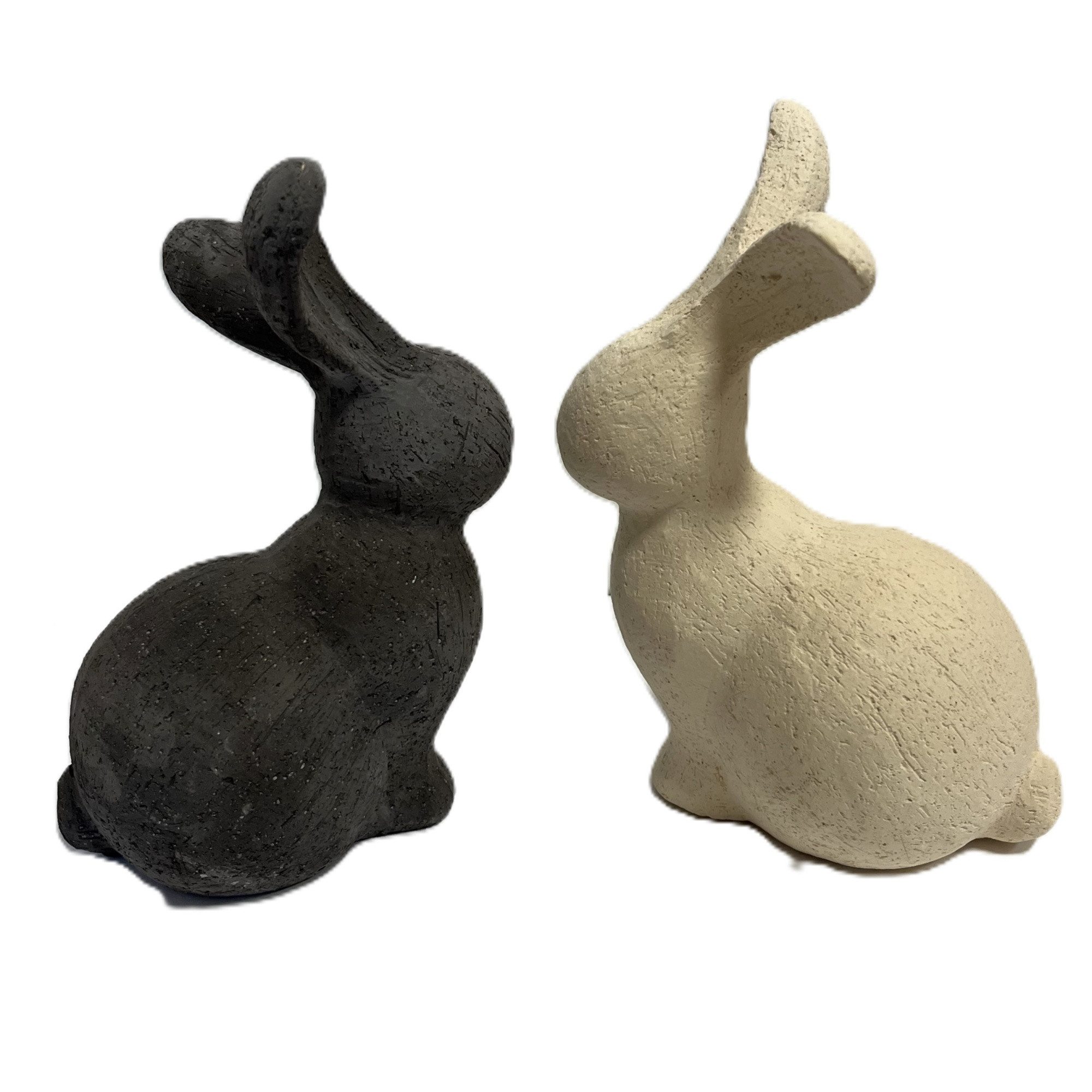 Wurm Osterhase Hase Ostern Beton Optik Grau Beige Modern 2er Set 21 cm (2 St), Betonoptik