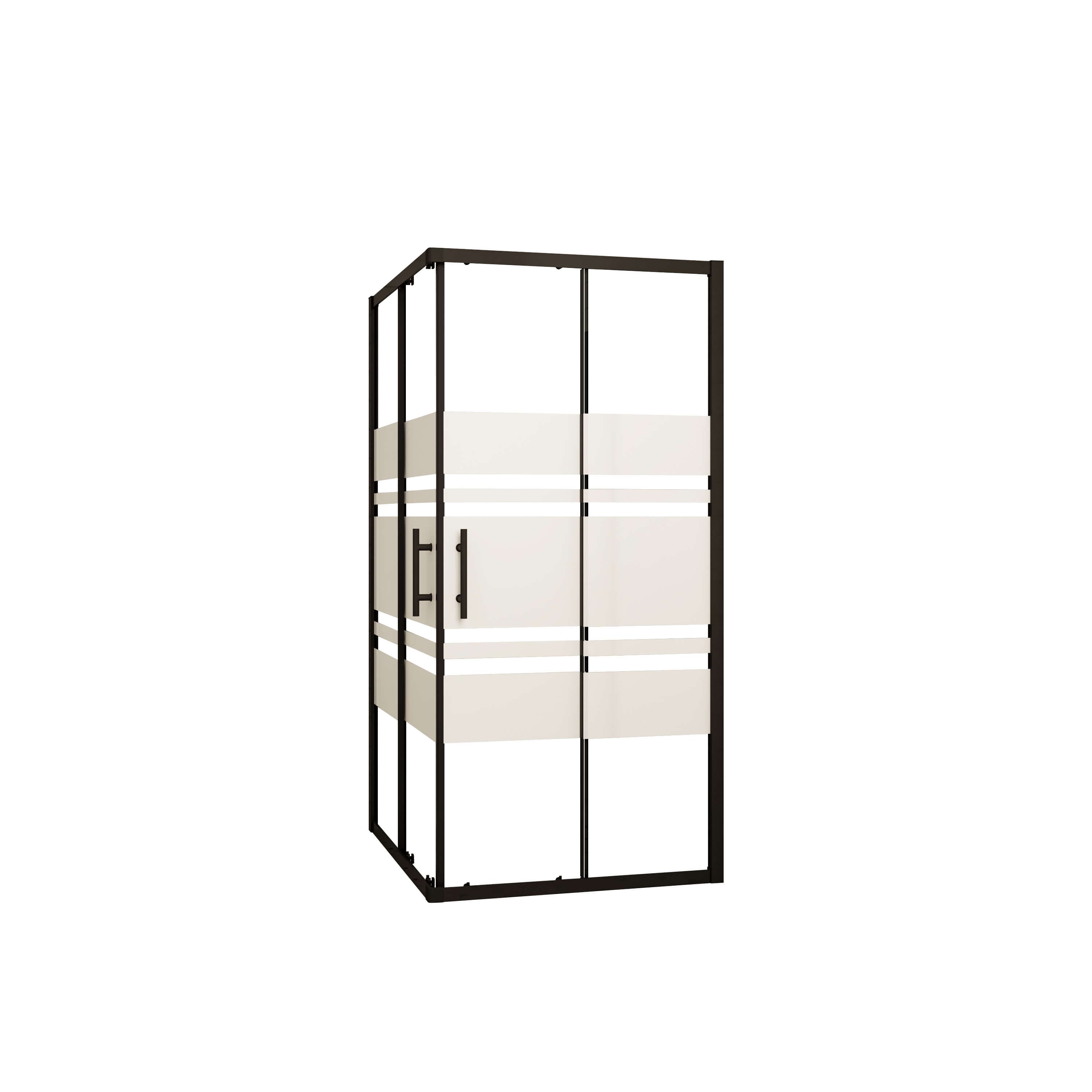 AICA Eckdusche 6mm 185cm Eckdusche 80x80/90x90cm Duschtür Duschkabine, Sicherheitsglas, ohne Duschtasse