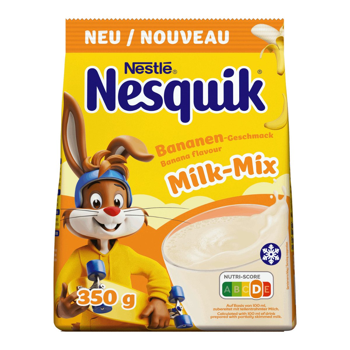 NESQUIK Kakao, Nesquik Getränkepulver mit Bananengeschmack Nachfüllbeutel 350g