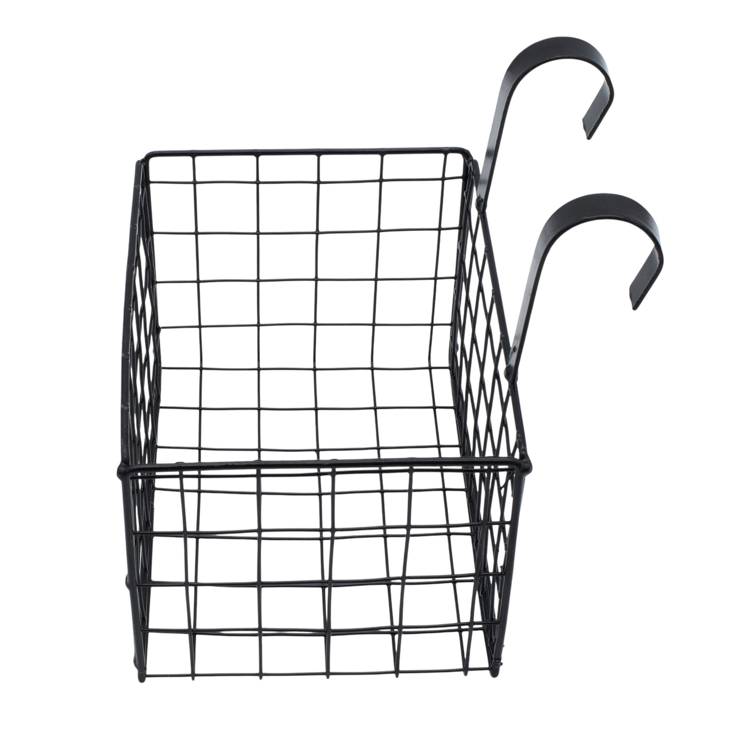 Spetebo Hängekorb Metall Hängekörbchen 18 x 14 cm schwarz (Artikel, 2 St., im Set), Gitter Aufbewahrungskorb zum Aufhängen – Bild 4 von 5