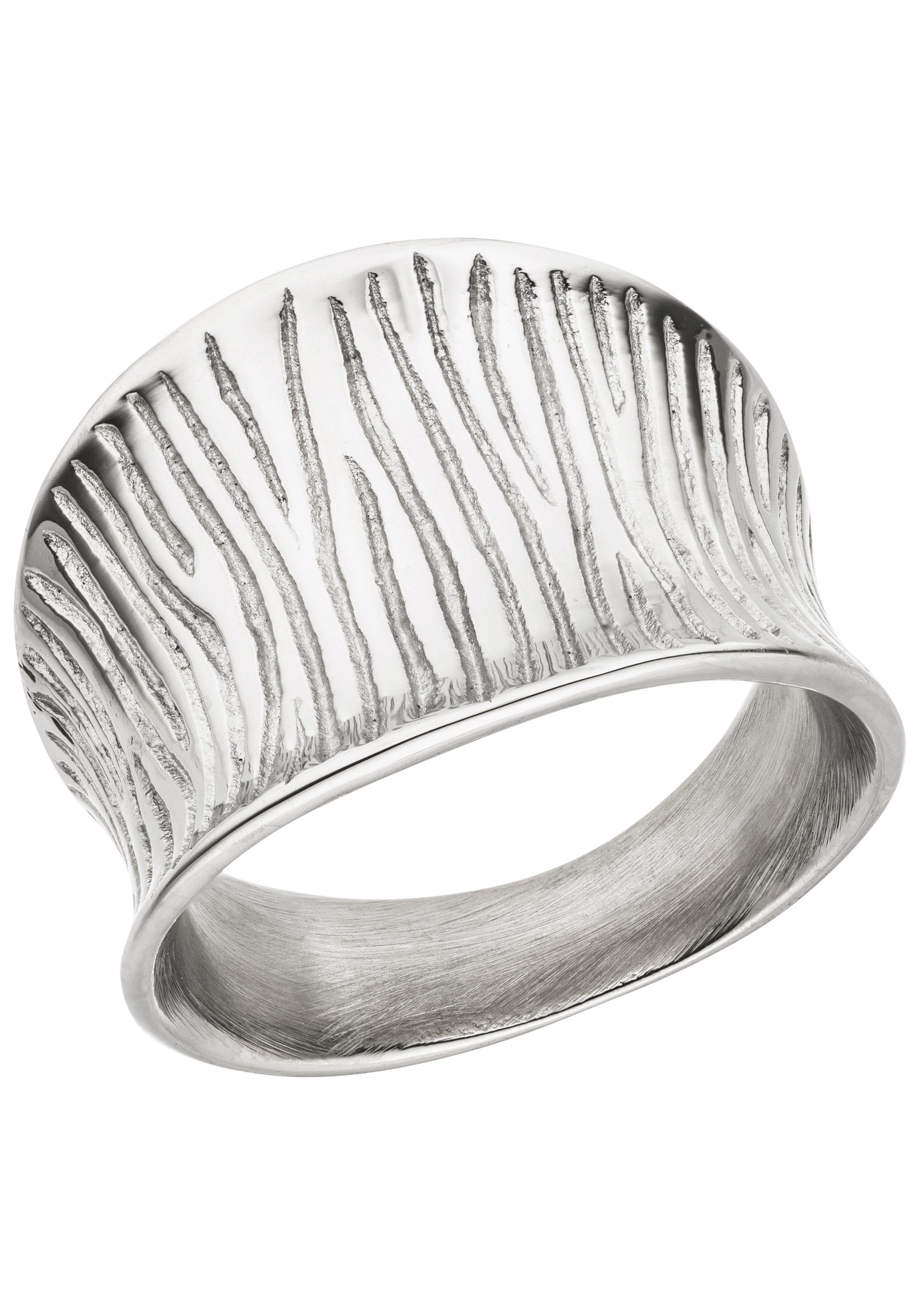 JOBO Fingerring breit, Edelstahl mit Struktur günstig online kaufen