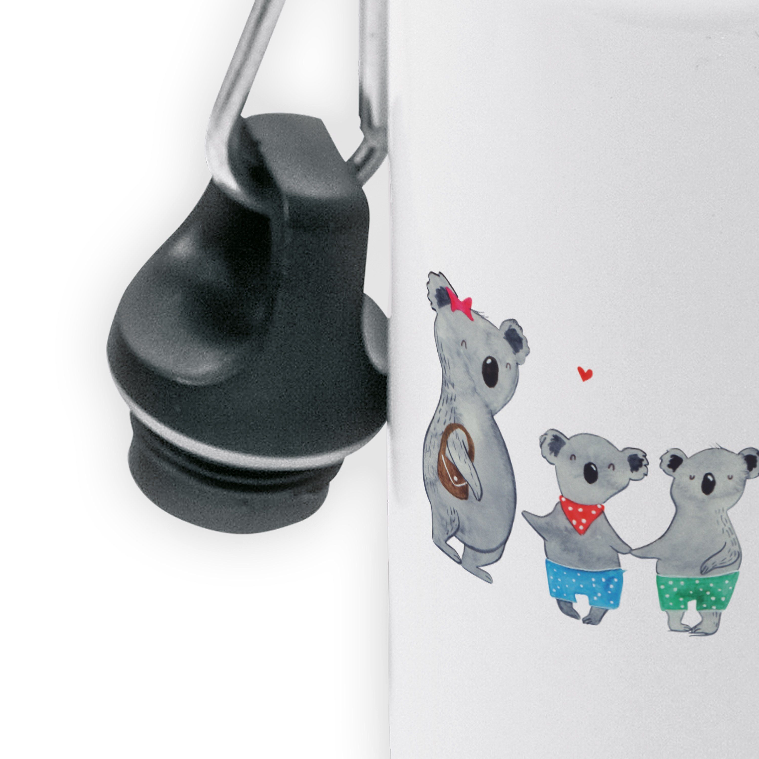Mrs. Familie & zwei Kids, Trinkflasche - Liebli Panda Koala - Mr. Oma, Weiß Geschenk, Familienzeit,