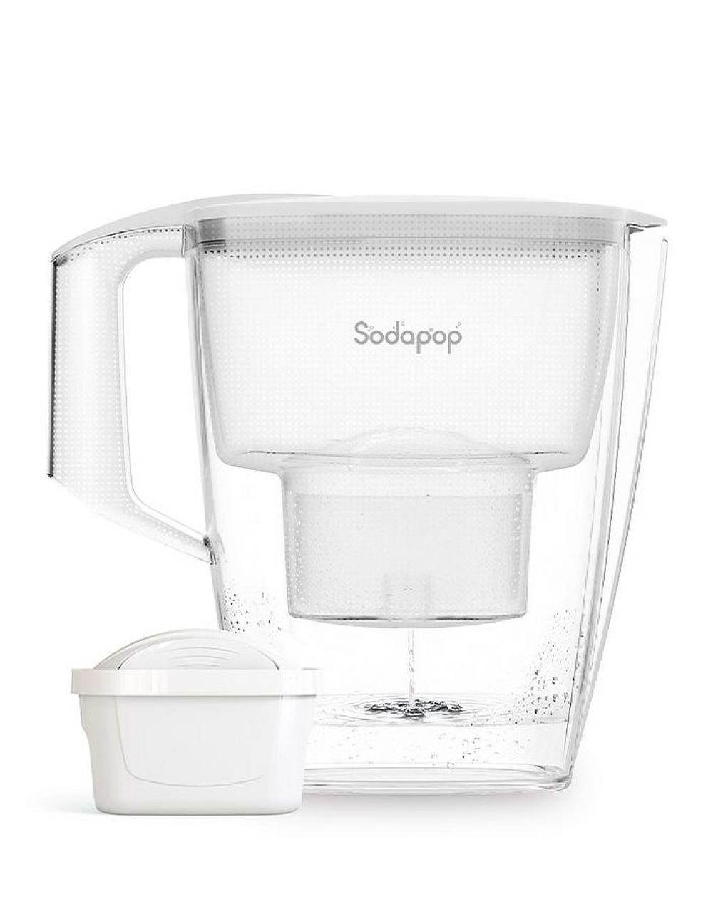 Sodapop Wasseraufbereiter SODAPOP Wasserfilterkanne Selina weiß, spülmaschinengeeignet