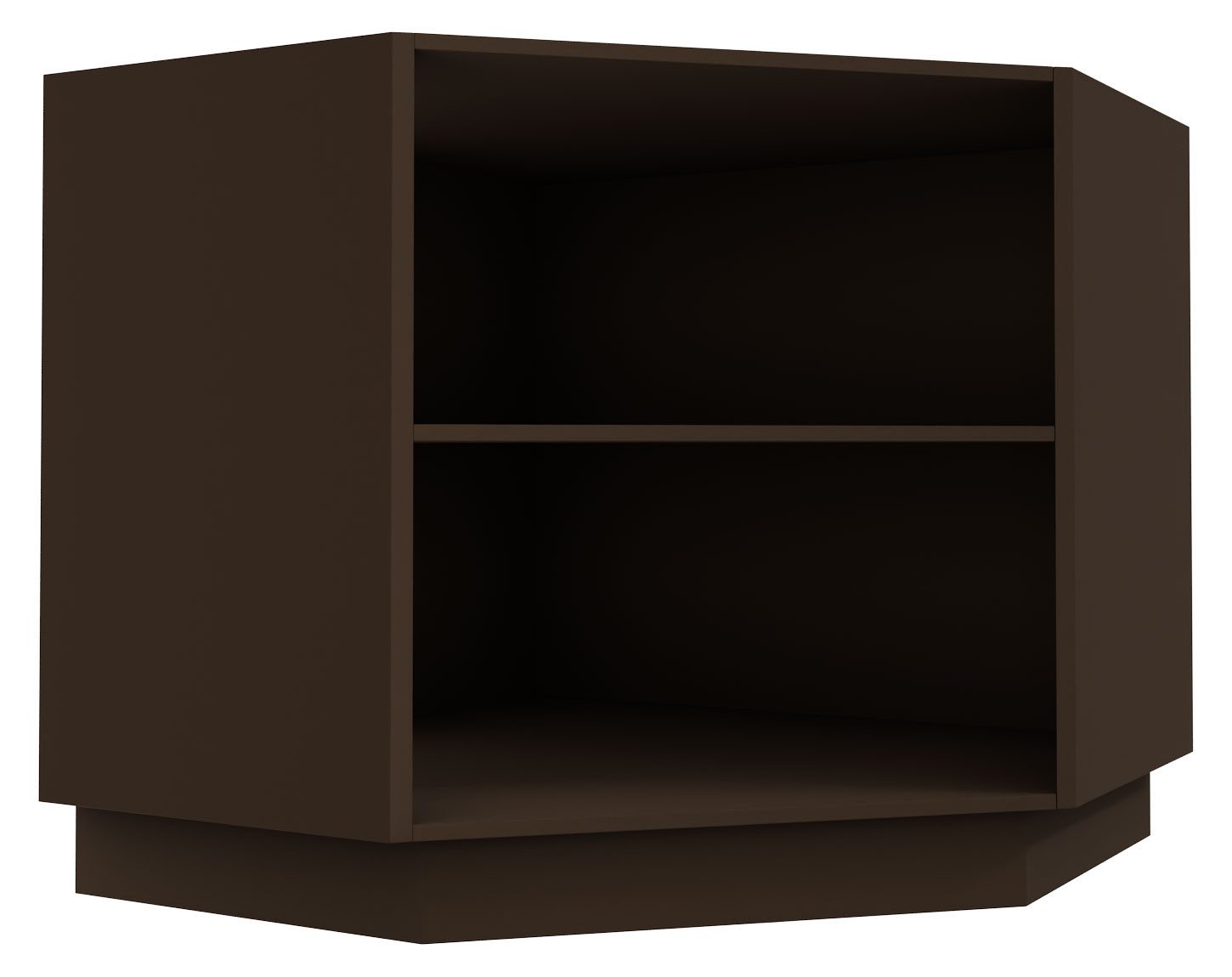 Feldmann-Wohnen Eckschrank Kvantum (Türscharniere mit Soft-Close-Funktion, 1-St., Fronten mit dekorativen Fräsungen und leicht abgerundeten Ecken) 90x50x82cm lava - beige matt (Q-D12R/90)