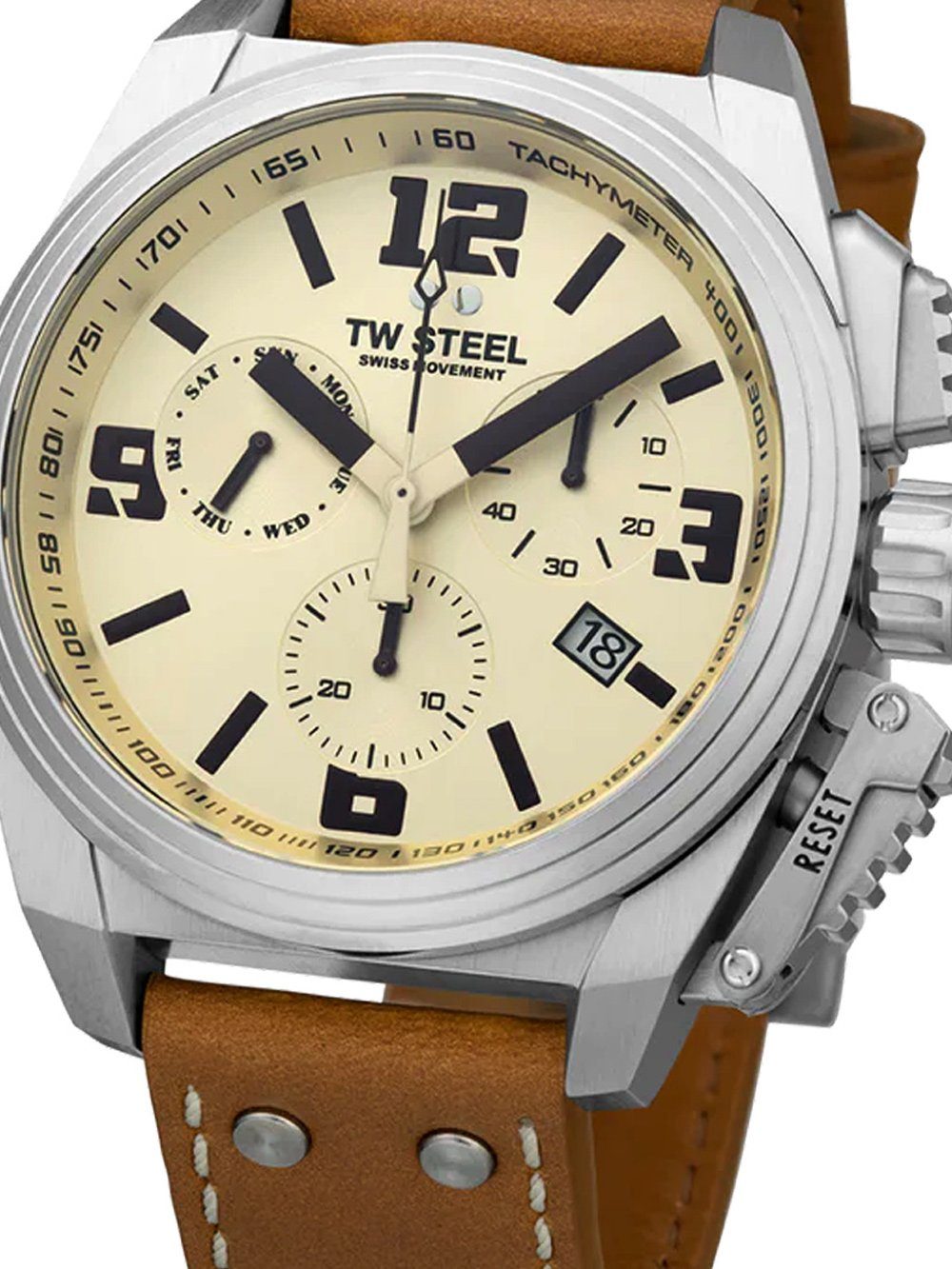 TW Steel Quarzuhr TW-Steel TW1110 Canteen Herrenuhr Chronograph 46mm 10ATM TW-Steel TW1110 Canteen Herrenuhr Chronograph 46mm 10ATM