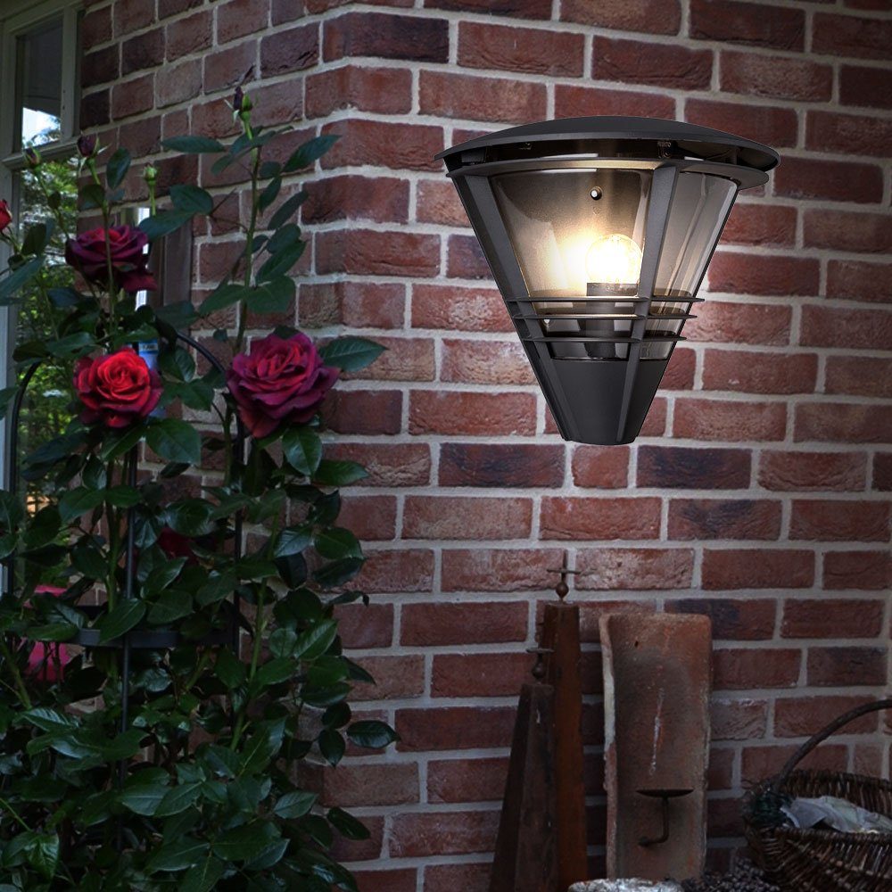 Leuchtmittel etc-shop anthrazit Außen-Wandleuchte, inklusive, Außenlampe Garten Wandleuchte Warmweiß,