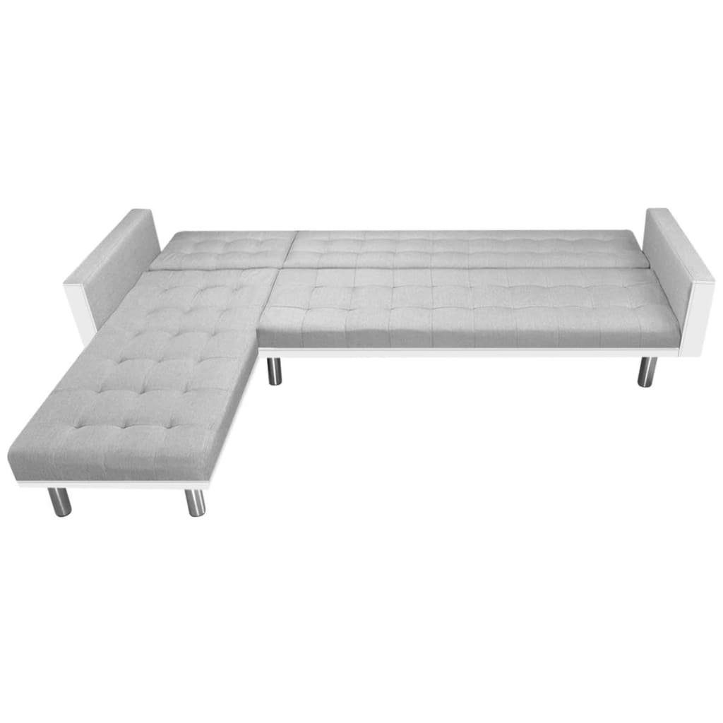 Sofa 155 x vidaXL 218 und 69 x cm Grau Weiß Stoff Ecksofabett