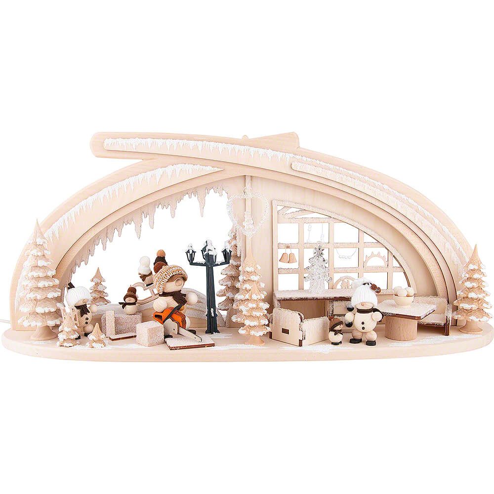 RATAGS Kunsthandwerk Schwibbogen Schwibbogen aus Massivholz Eishöhle mit Raureif (59x30cm) von RATAGS H