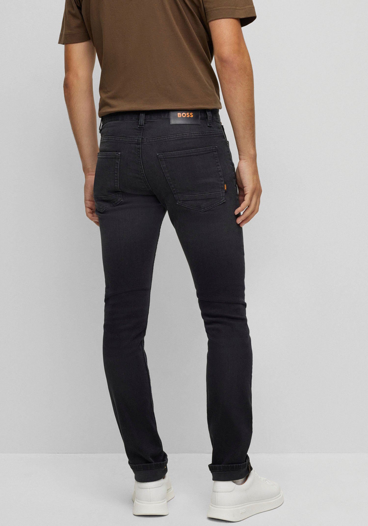 Slim-fit-Jeans Delaware BOSS aus Super-Stretch-Denim ORANGE