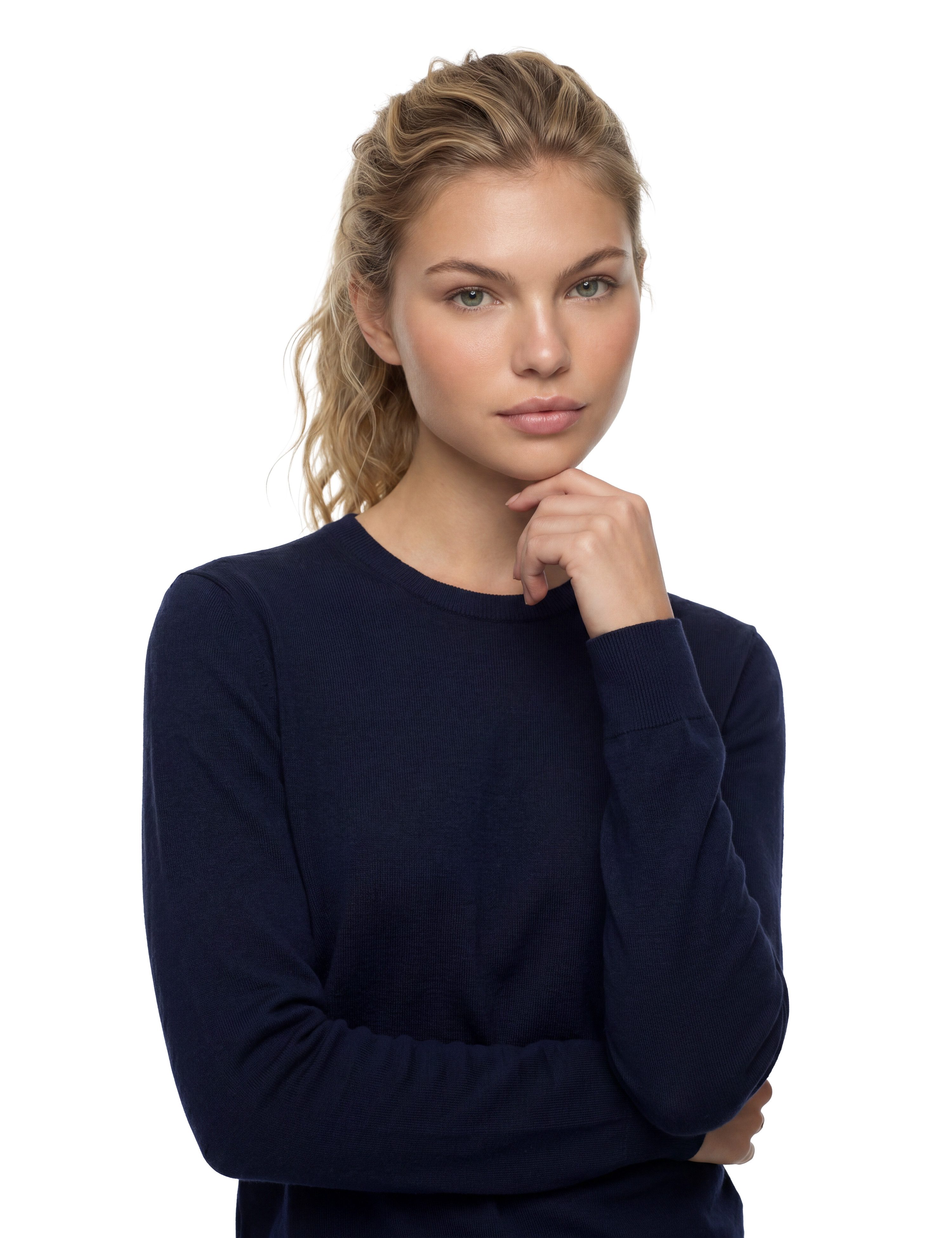 Guess Strickpullover reine Wolle, Regular Fit, Rundhalsausschnitt