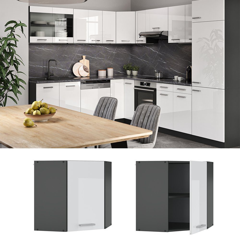 Vicco Eckhängeschrank R-Line, Weiß Hochglanz/Anthrazit, 57 günstig online kaufen