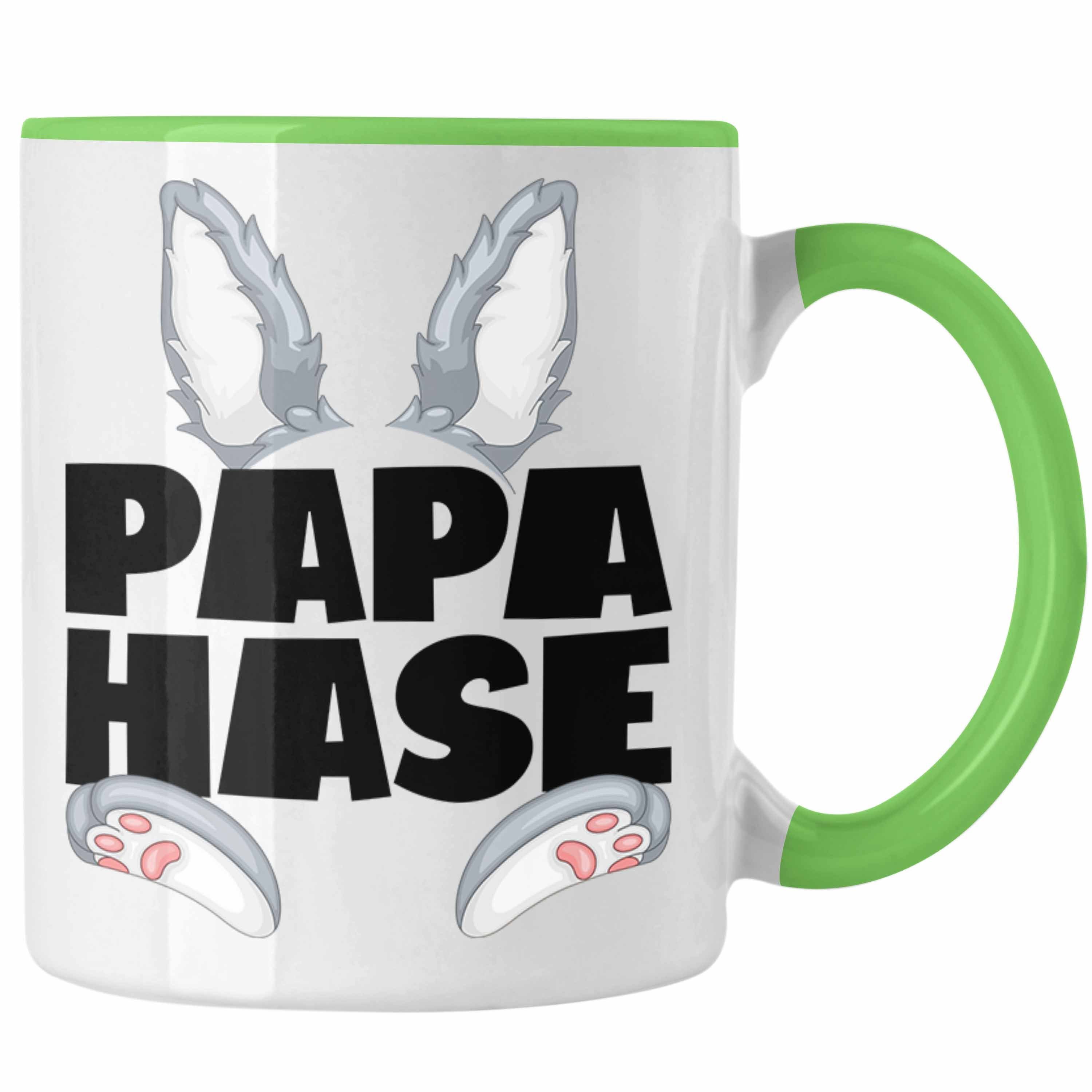 Trendation Tasse Hase Tasse Hasen-Vater Be für Geschenk Kaffee-Becher Grün Geschenkidee Papa