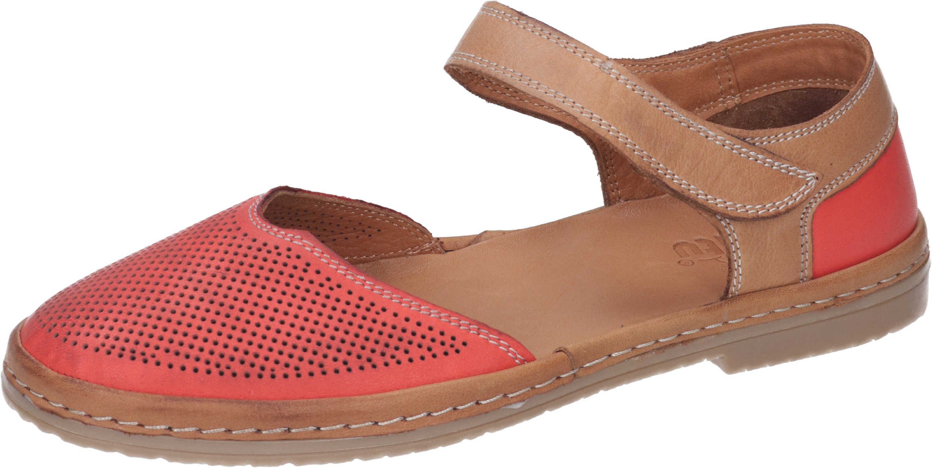 Sandalette Manitu echtem aus Leder rot Sandalen