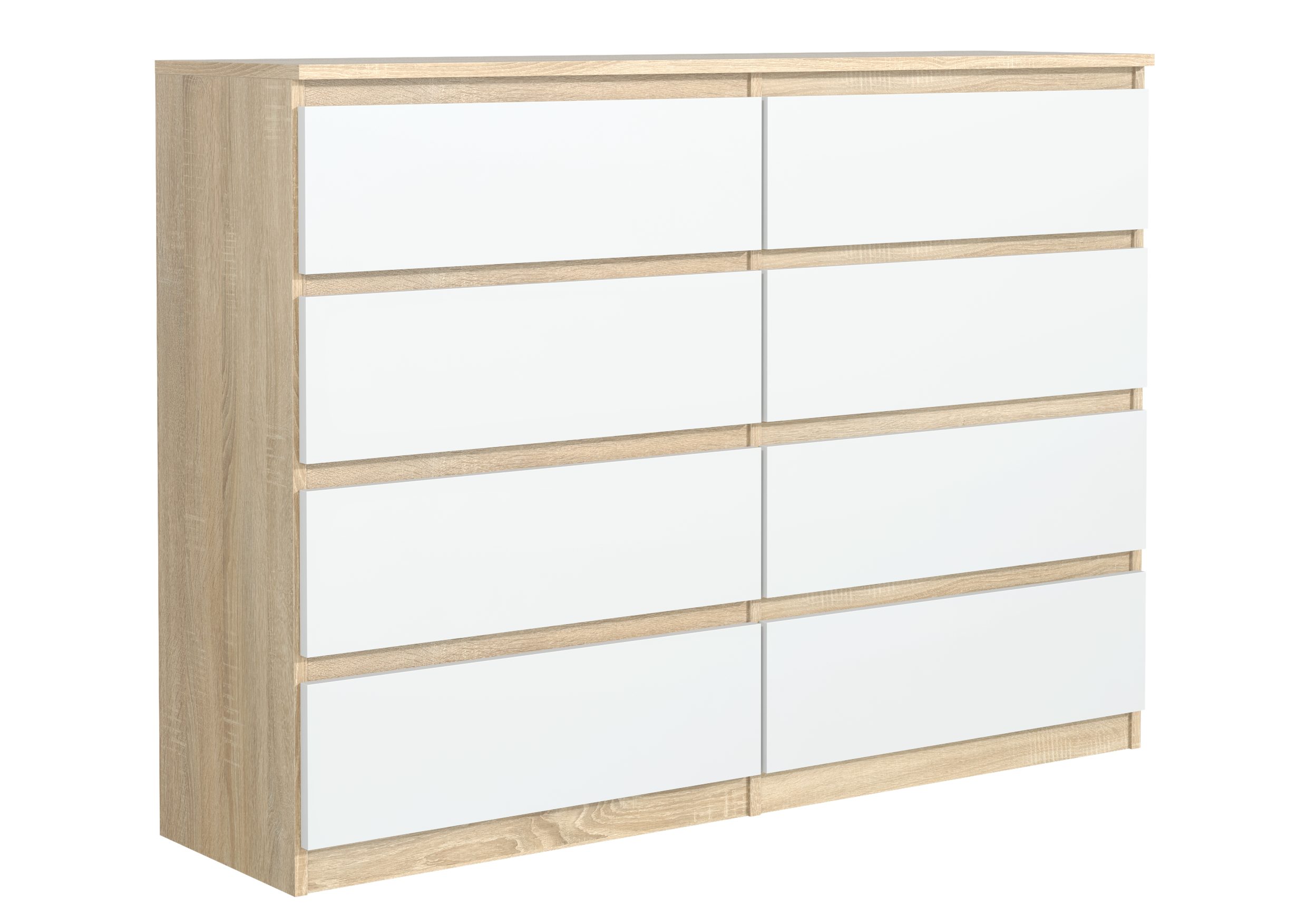MAGOWA Schubkastenkommode Kommode 120 cm – moderne Kommode mit 8 Schubladen mit Stauraum (ideale Lösung), Breite 120 cm - Höhe 101,5 cm - Tiefe 39 cm