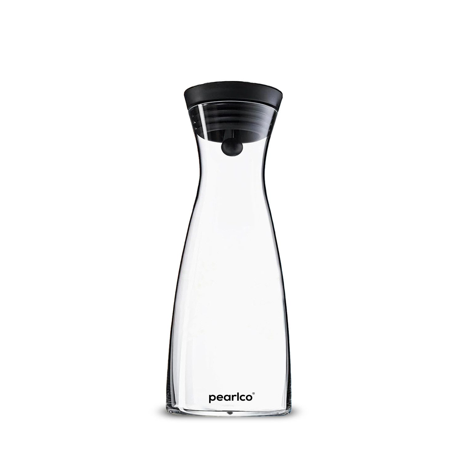Wasserkaraffe Glaskaraffe mit Edelstahldeckel 0,8 Liter Wasserkaraffe Glas