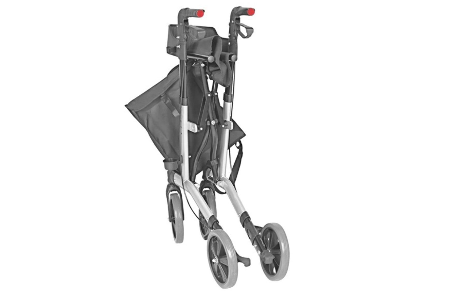 DocMed Rollator Leichtgewicht nur 6,7kg top Komfort und Stabilität, Faltbarer Alu Rollator, Ergonomische Schiebegriffe, Mit Stockhalter