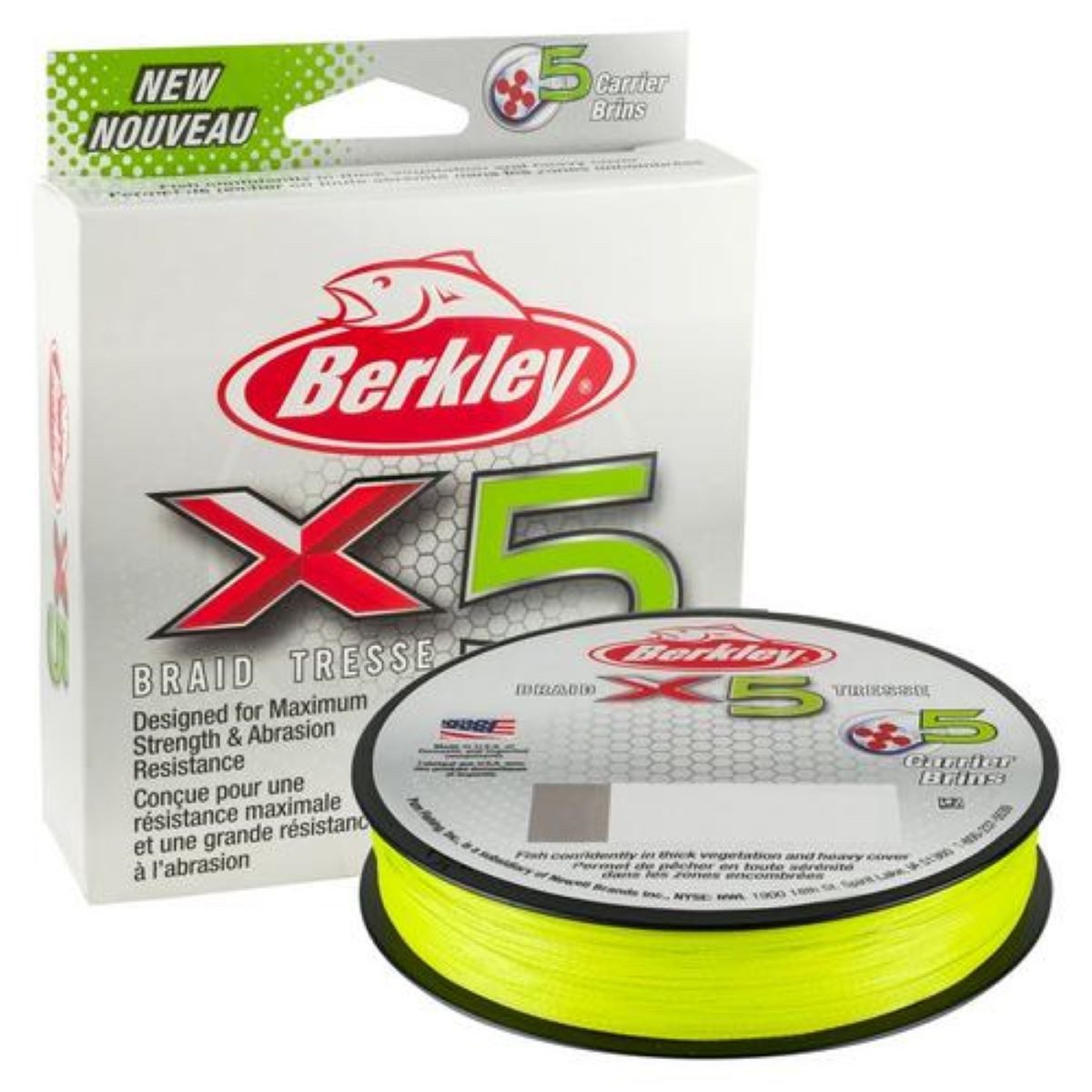 Angelschnur Berkley X5BFS40-GG BERKX5 0,25MM 150M 27.0KG FLGRN geflochtene Schnur