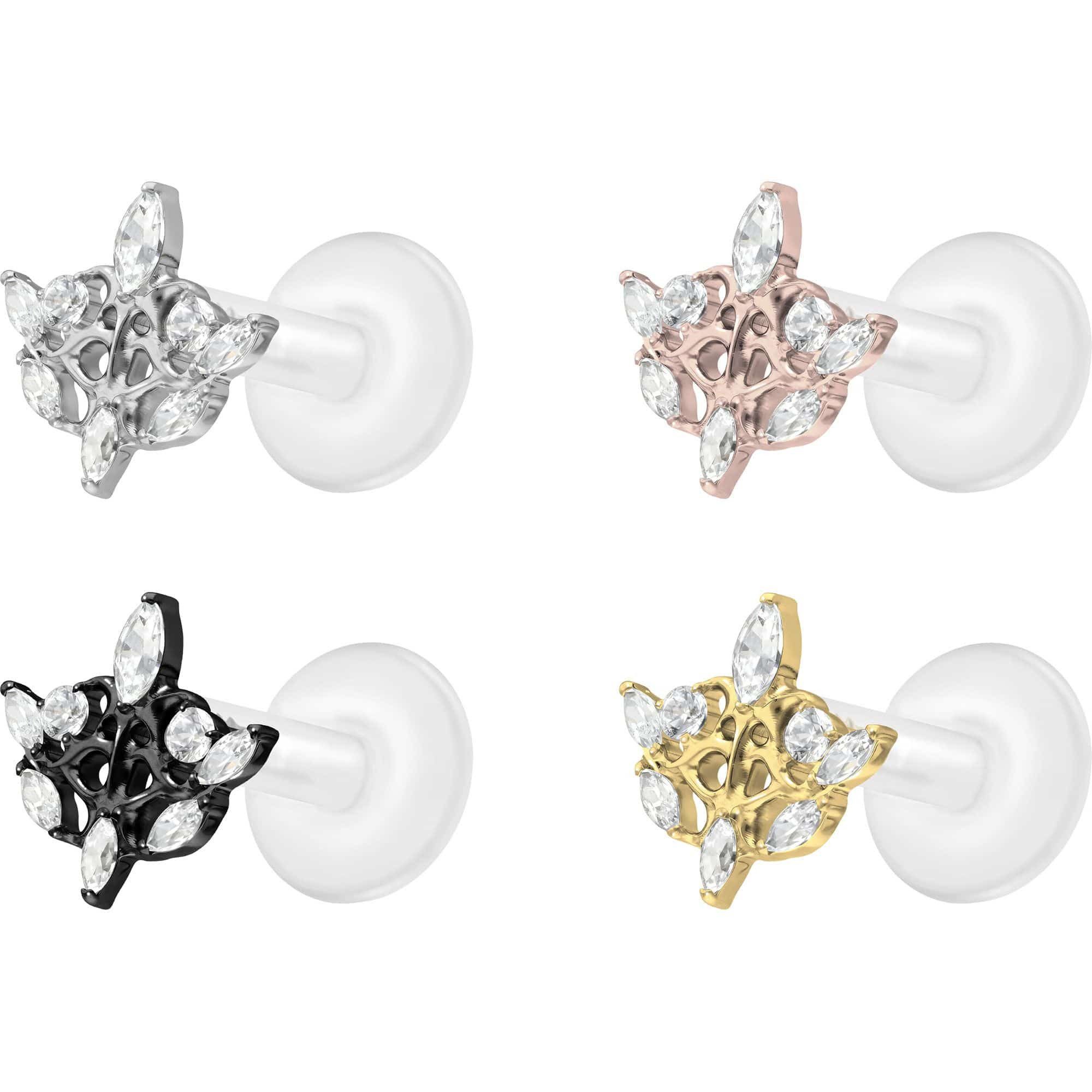 PIERCINGLINE Piercing-Set PTFE Labret mit Innengewinde + Titan-Aufsatz GOTISCHES DESIGN (Labrets, 1-tlg)
