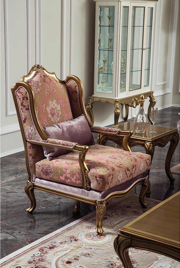 JVmoebel Sessel, Luxus Möbel Design Sessel klassisches Design Einsitzer Textil
