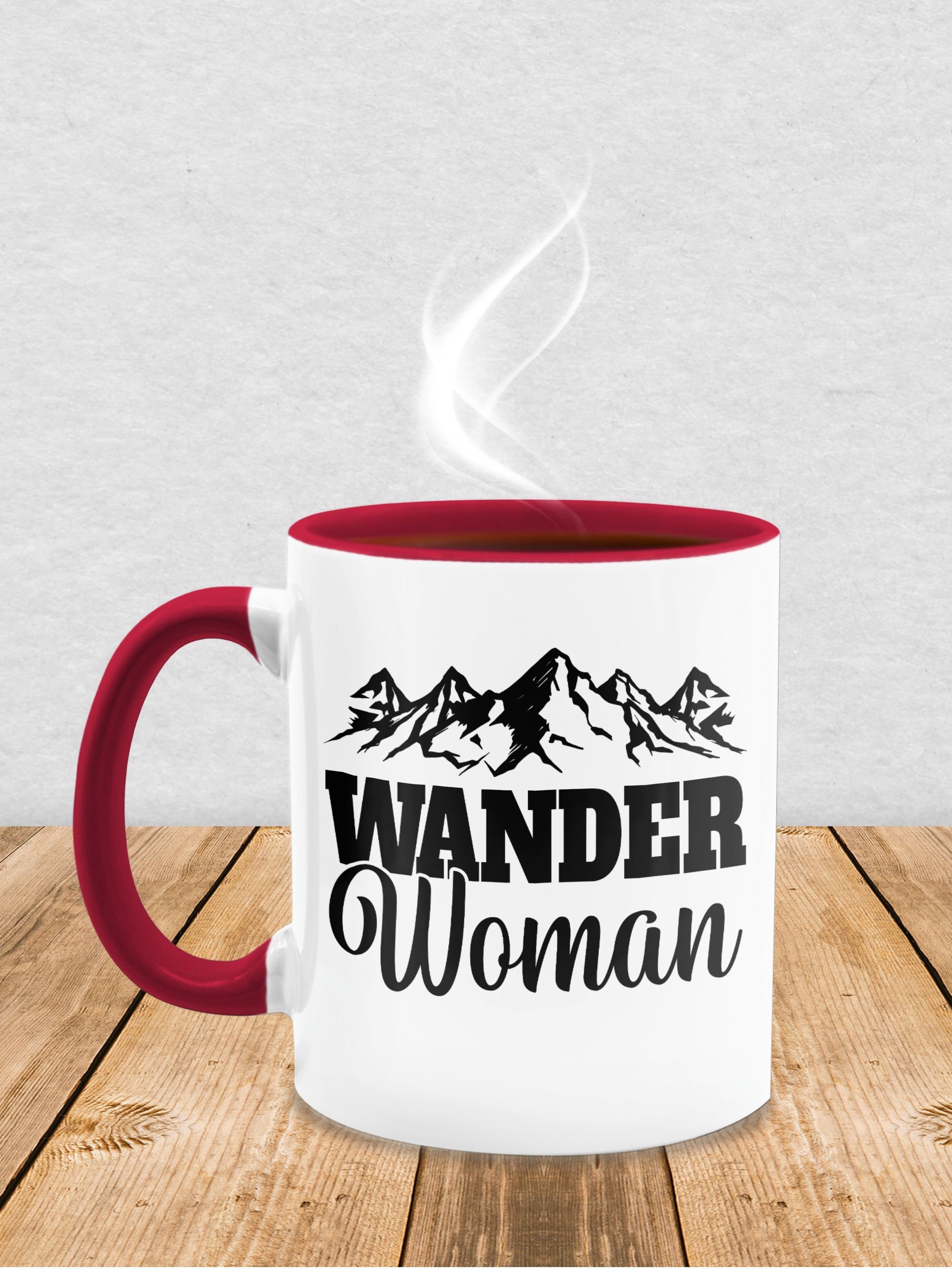 Geschenk Keramik, für Bordeauxrot Hobby Shirtracer - Geschenk Woman Wander Wanderin, Kaffeetasse Tasse 1