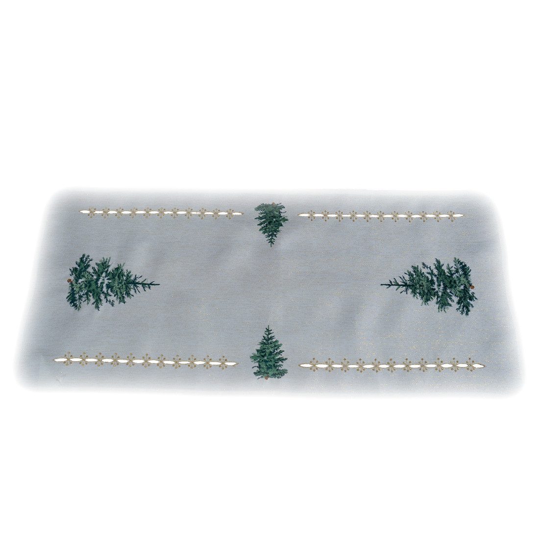texpot Tischdecke Tischläufer Stickerei Tannenbaum mit Lurex Weihnachten (1 günstig online kaufen