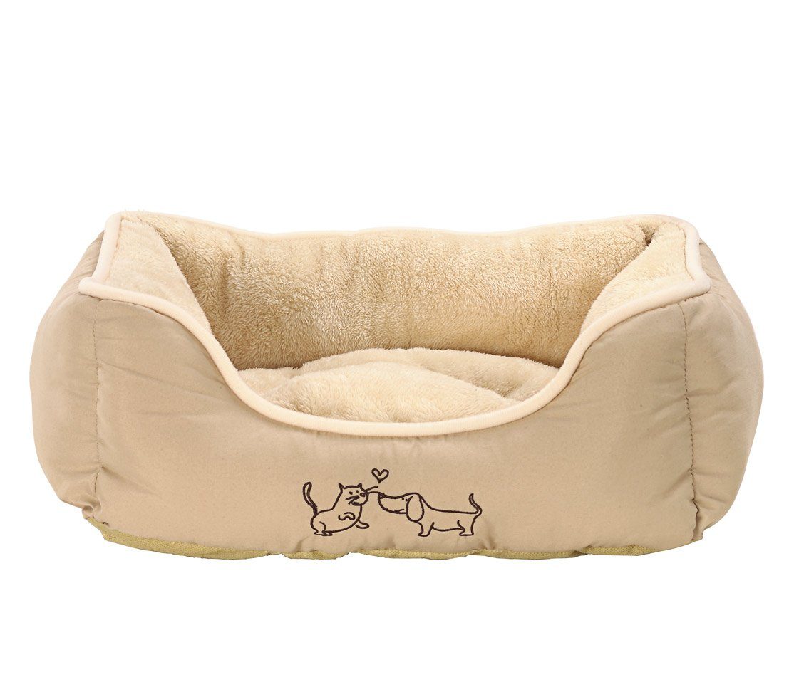 Dehner Tierbett Hunde-/Katzenbett Sammy, Polyester, beige günstig online kaufen