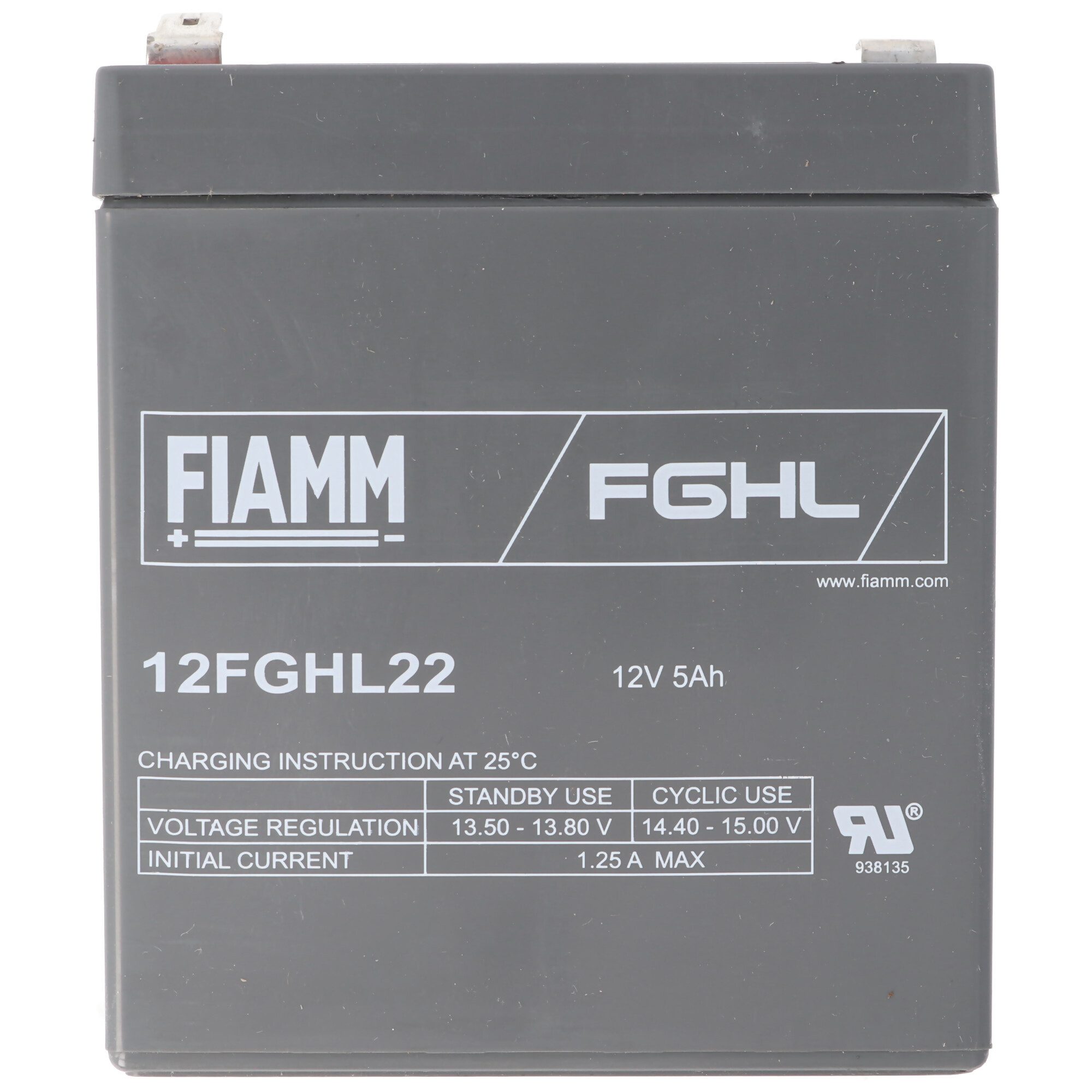 Fiamm Fiamm 12FGHL22 Blei Akku 12 Volt 5Ah, Faston 6,3mm Steckkontakt Akku 5000 mAh (12,0 V)