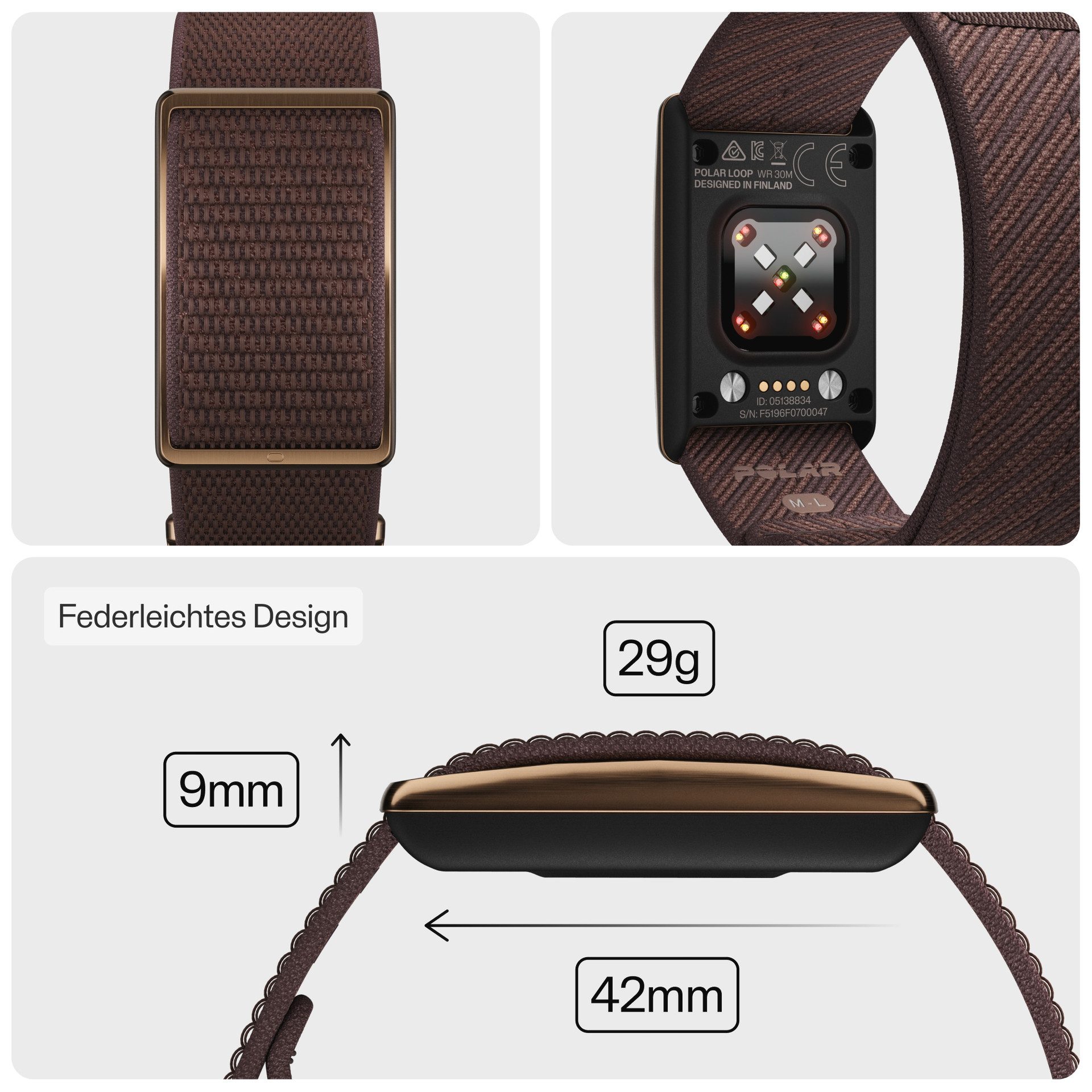 Polar Herzfrequenzsensor LOOP GEN2 S-L, Sensor ohne Display