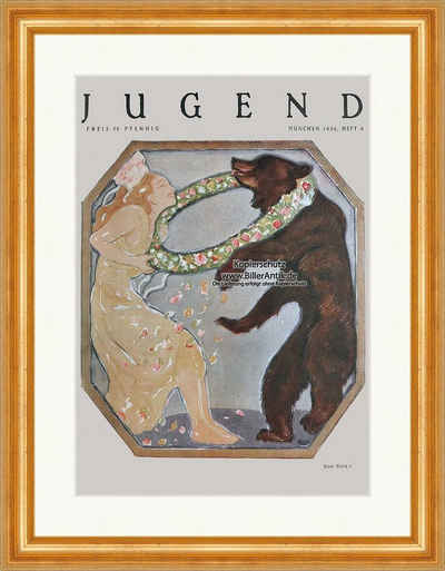 Kunstdruck Titelseite der Nummer 9 von 1926 Paul Rieth Bär Frau Tanz Jugend 4484, (1 St)