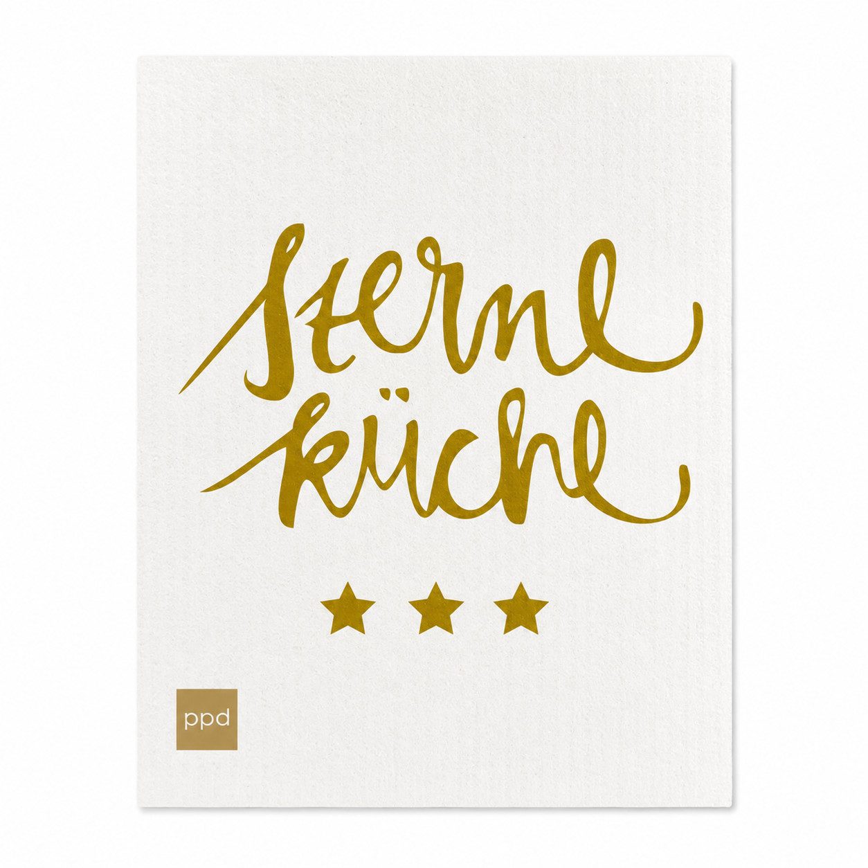 PPD Schwammtuch PPD Schwammtuch Sterneküche 17,2 x 20 cm Goldprint