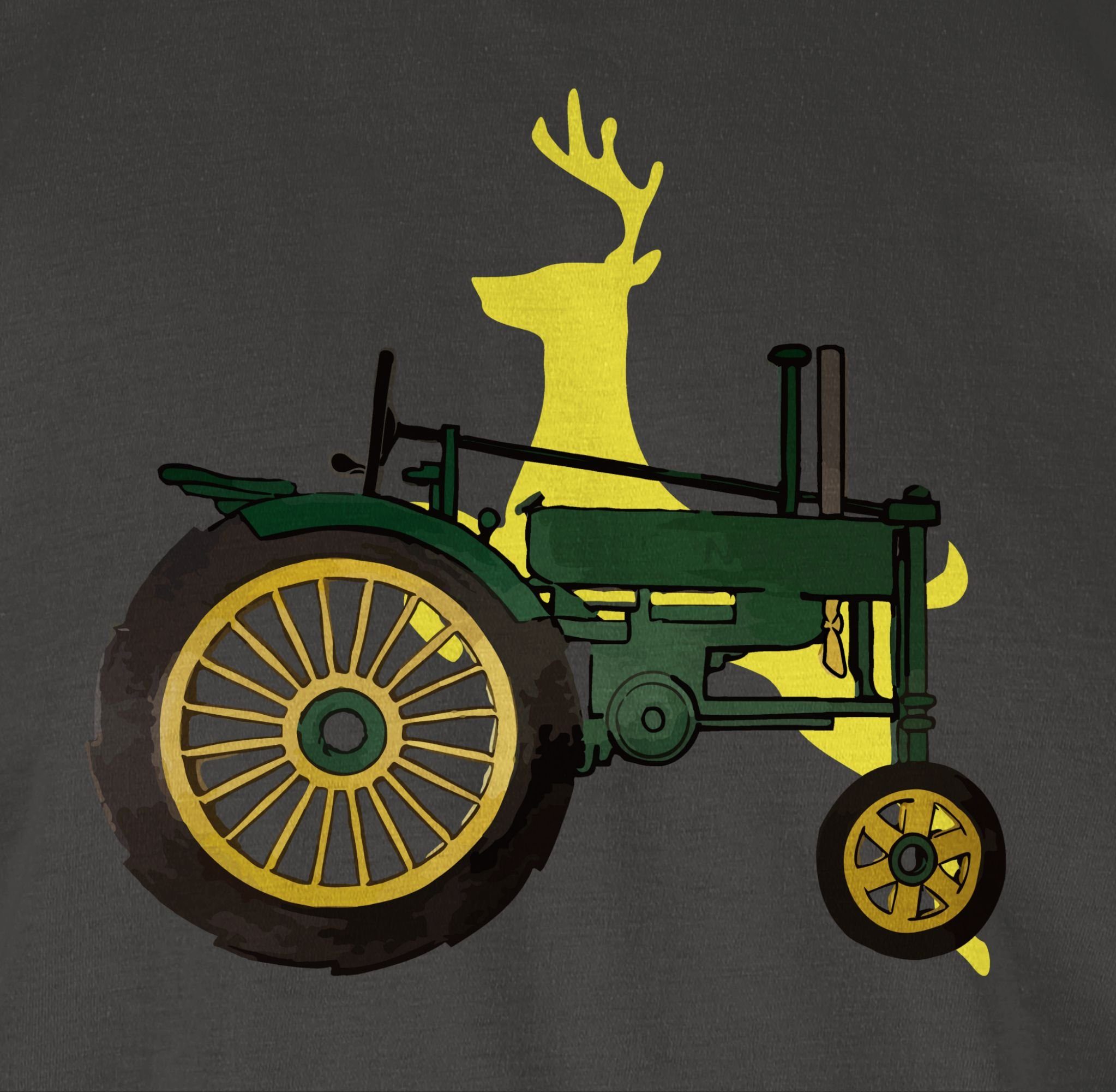 Herren Shirts Shirtracer T-Shirt Traktor Hirsch Deer - Landwirt Geschenk Bauer - Herren Premium T-Shirt Farmer Landwirtschaft