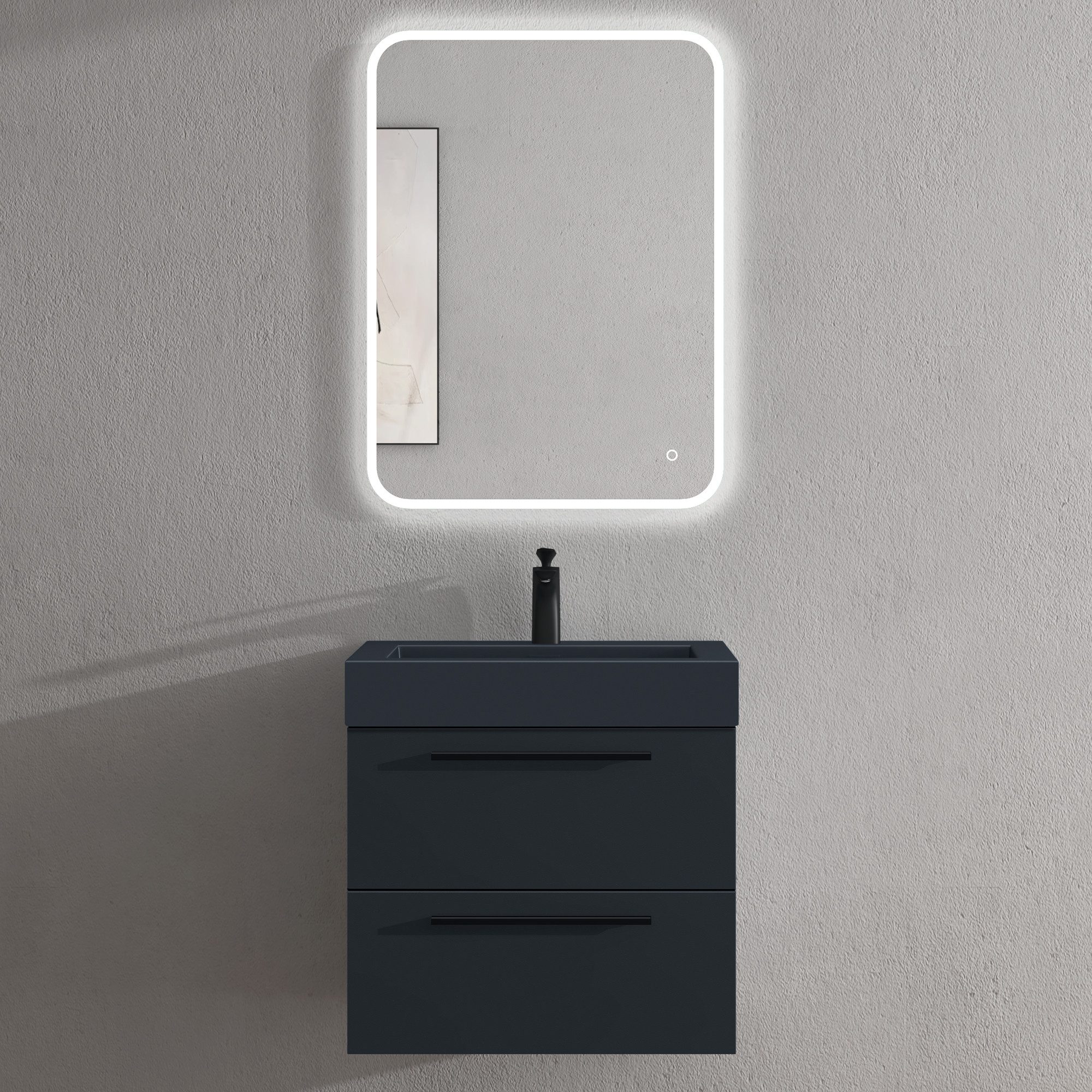 doporro Badmöbel-Set Design Badmöbel Set 2 Schubladen mit SoftClose Quadrat günstig online kaufen