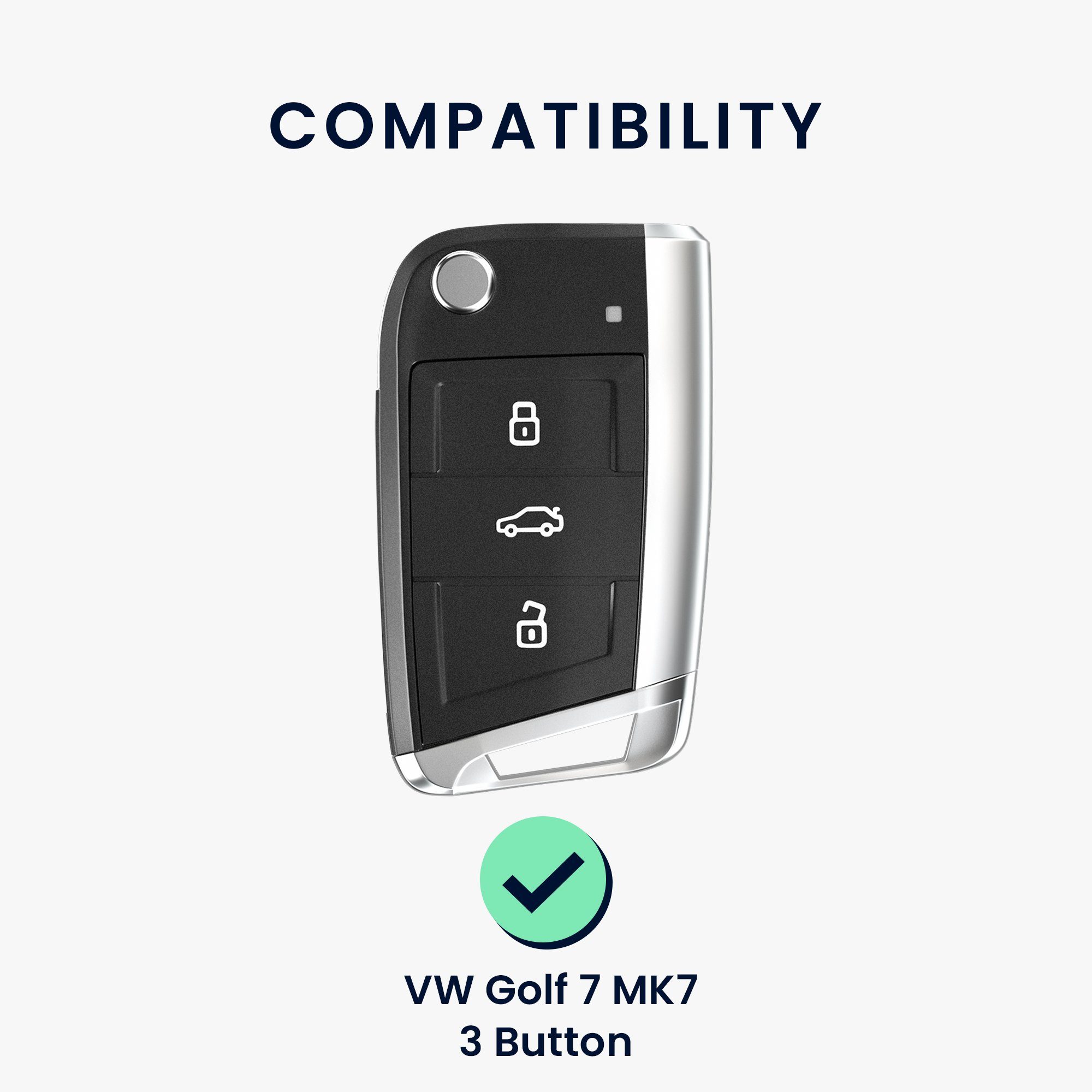 Golf Schlüsseltasche Hülle 7 Schlüsselhülle VW Autoschlüssel kwmobile Cover Silikon Blau MK7, für