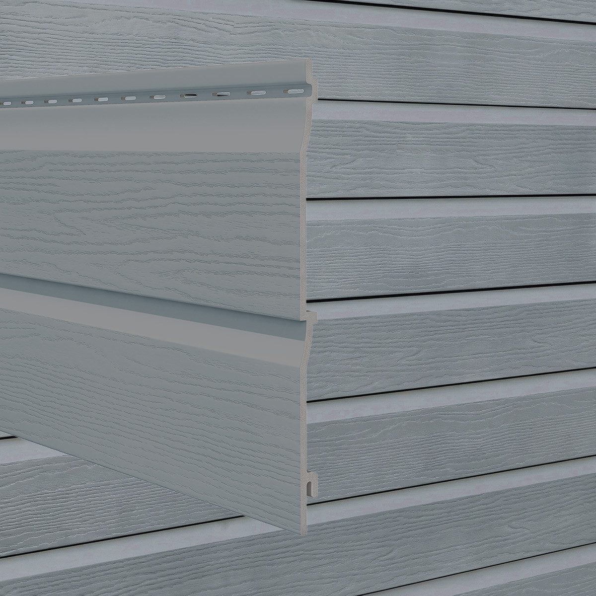 Vox Verkleidungspaneel Kerrafront FS-202 Doppelpaneel 2x 6,0m 3,96qm classic dunkel quarzgrau, BxL: 37x600 cm, 9,3 qm, (Bund mit 2 Paneele, 4,44 qm) Geringer Wartungsaufwand, UV-beständig, Optik Holzstruktur