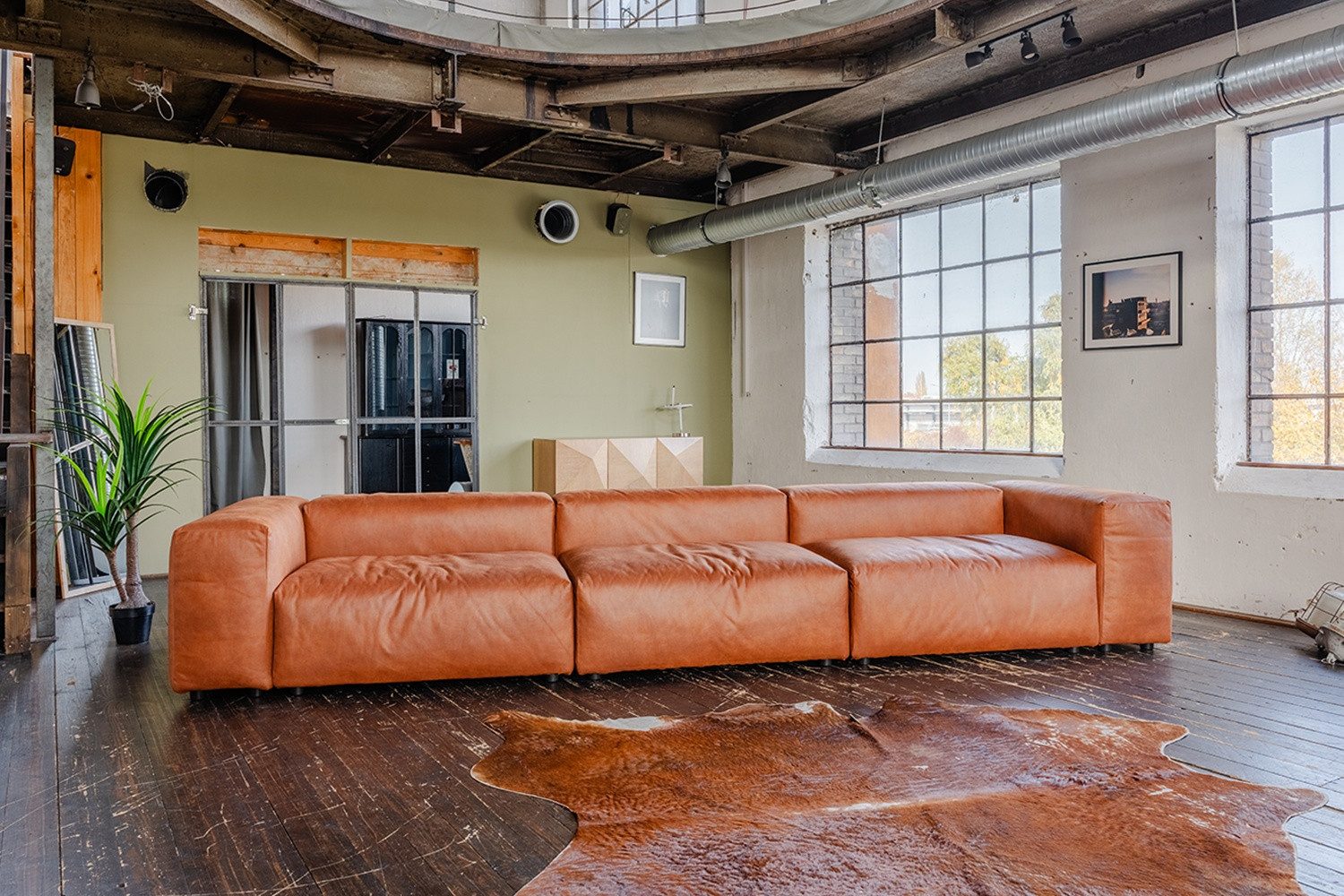 KAWOLA Sofa MIA Modulsofa Lederfaserstoff 8-tlg. – moderne Couch – flexibel, Edle Lederoptik, pflegeleicht & individuell kombinierbar