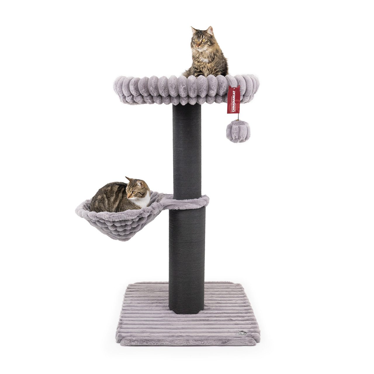 Canadian Cat Company Kratzbaum Louis, Katzenmöbel, Kletterturm, grau, 68 x 68 x 124 cm