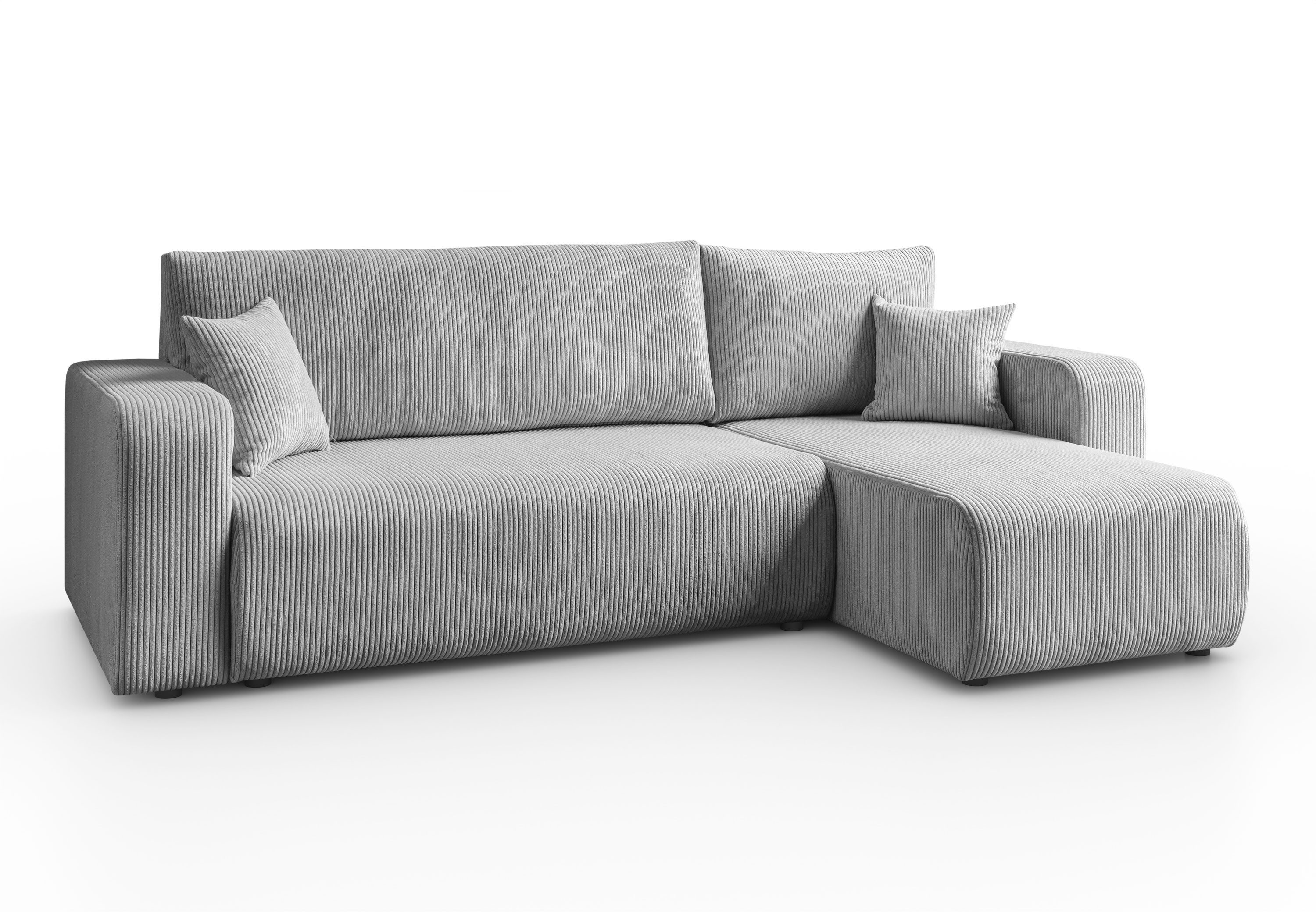 Lookway Ecksofa PRESTIGE L-Form Couch, Cord-Stoff, mit Bettfunktion und Bettkasten, Seite universal