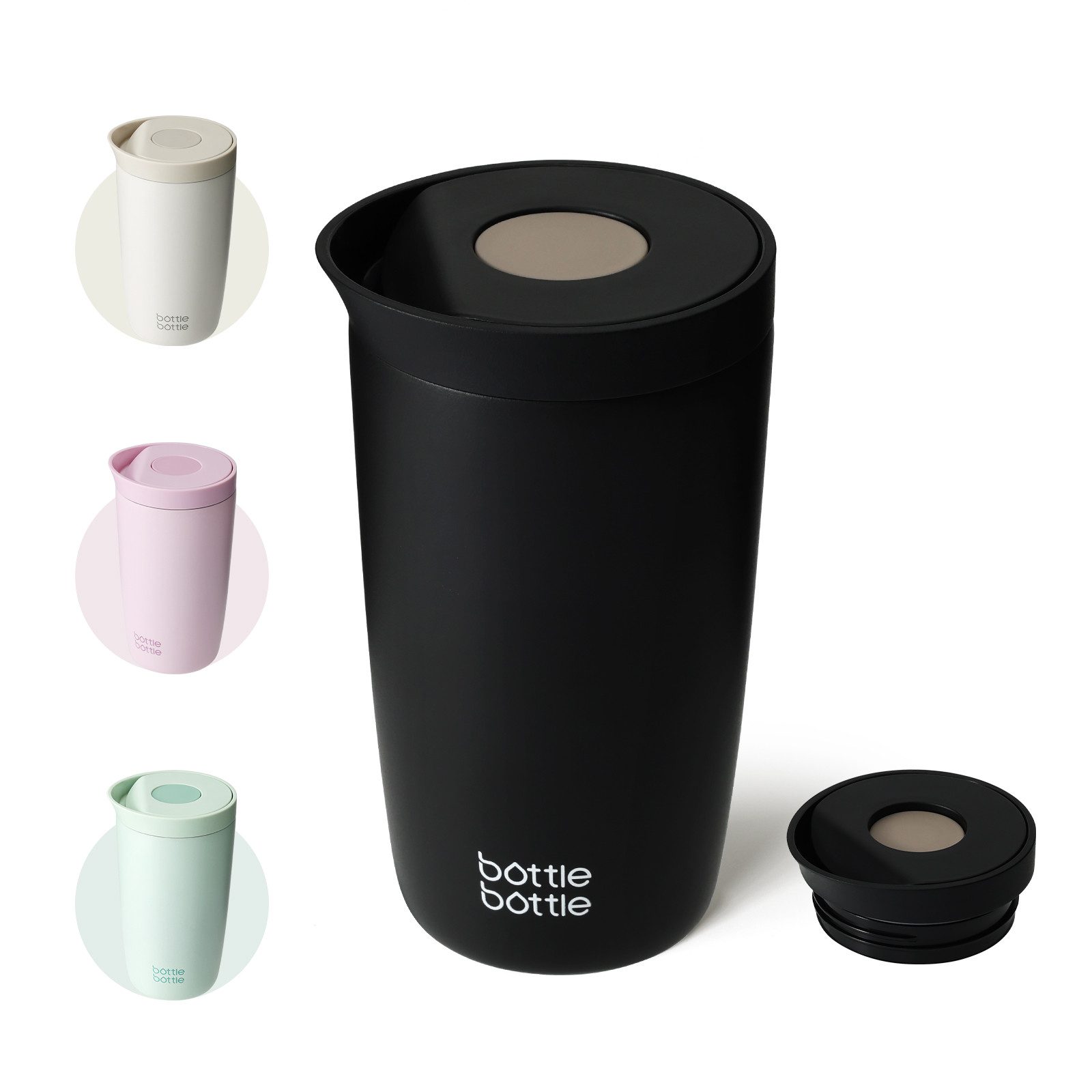 BOTTLE BOTTLE Thermobecher 350ml für Kaffee oder Tee, auslaufsicher, Easy Quick-Press-Verschluss, 1-tlg., Edelstahl, Isolierbecher Travel Mug Classic Grande