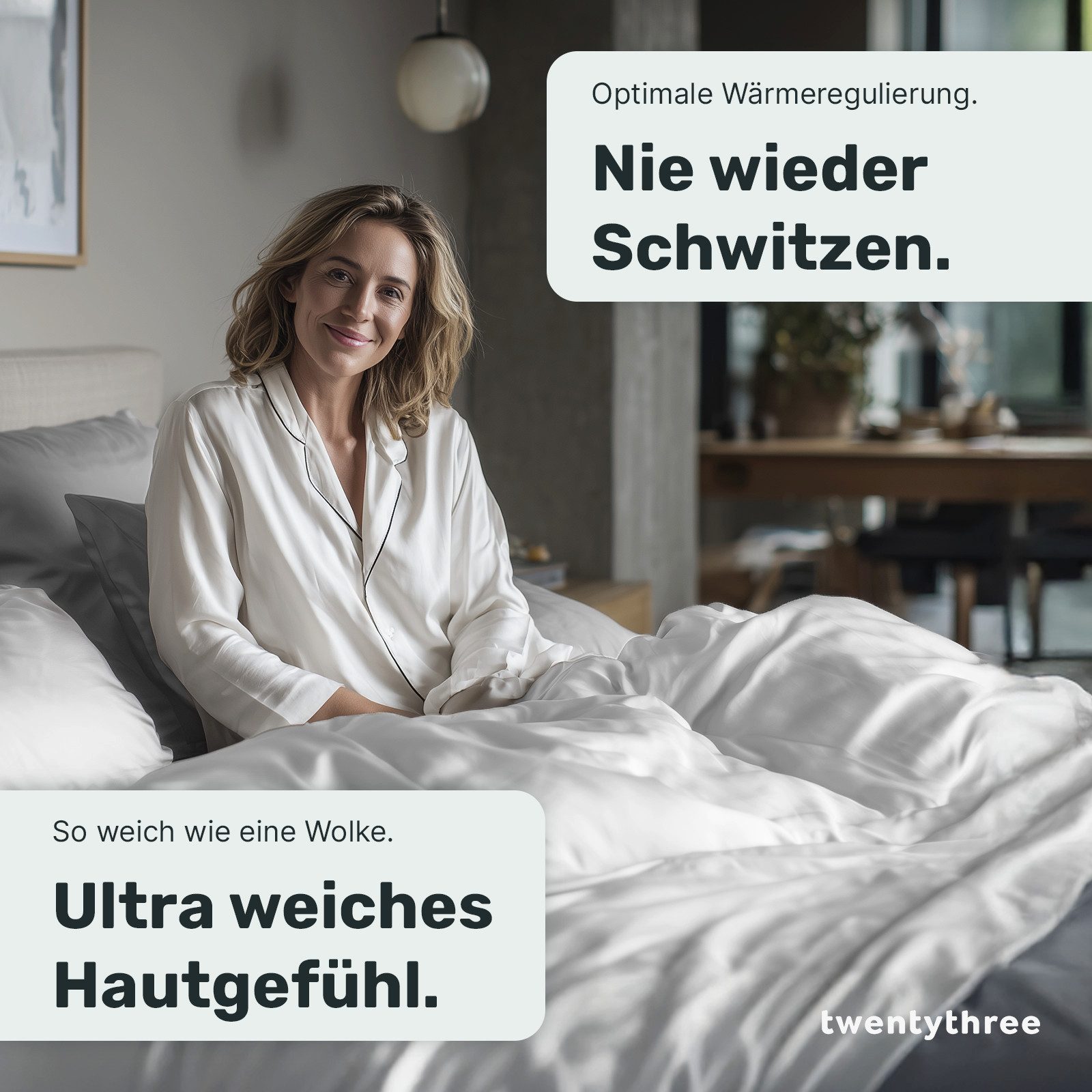 twenty:three® Bettbezug Lyocell Deckenbezug Gray-White, Atmungsaktiv, günstig online kaufen