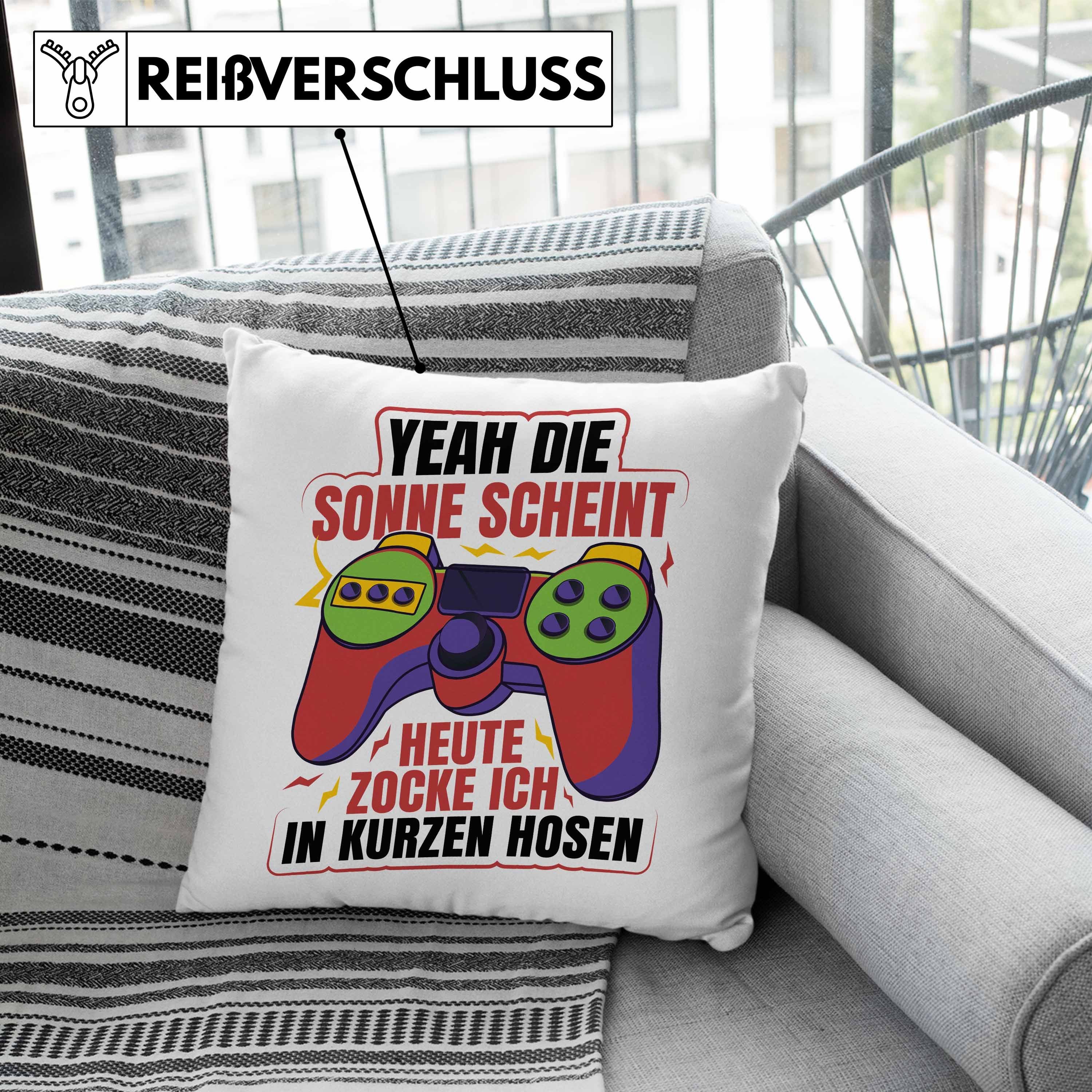 Kissen Grün Trendation Dekokissen Yeah Gamergirl Geburtstag Sonne - Geschenkidee mit Scheint Zocker Trendation 40x40 Die Geschenk Gamer Gamer Lustige Dekokissen Füllung