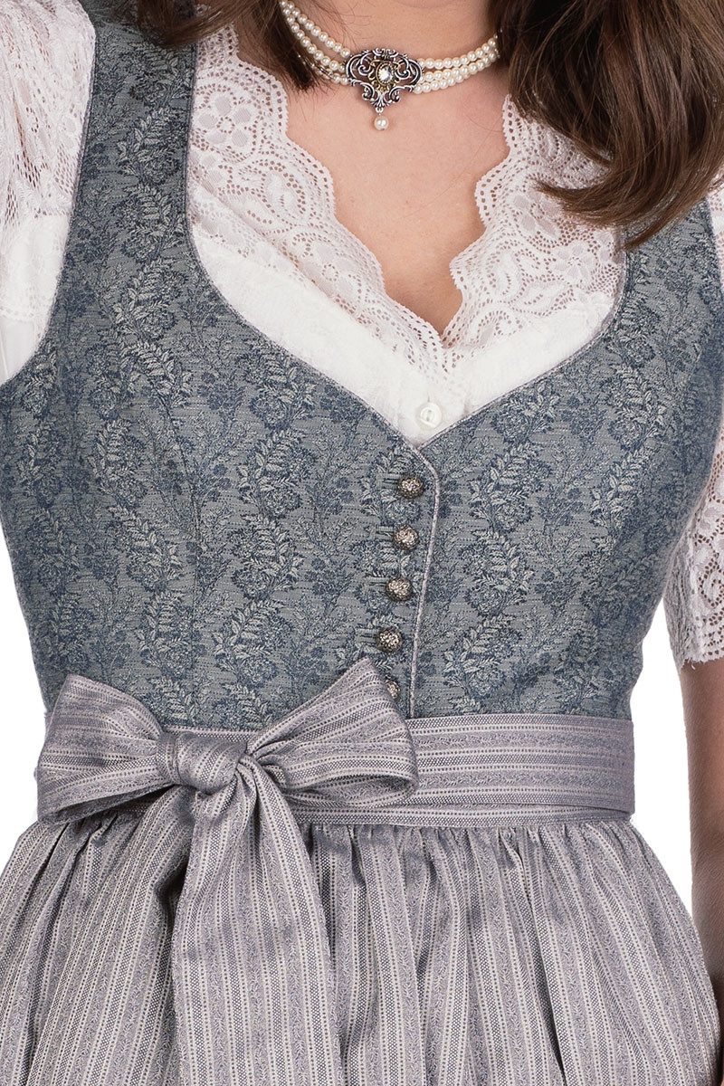 MarJo Dirndl Midi Dirndl 2tlg. - HILDA - greige/blau/silber