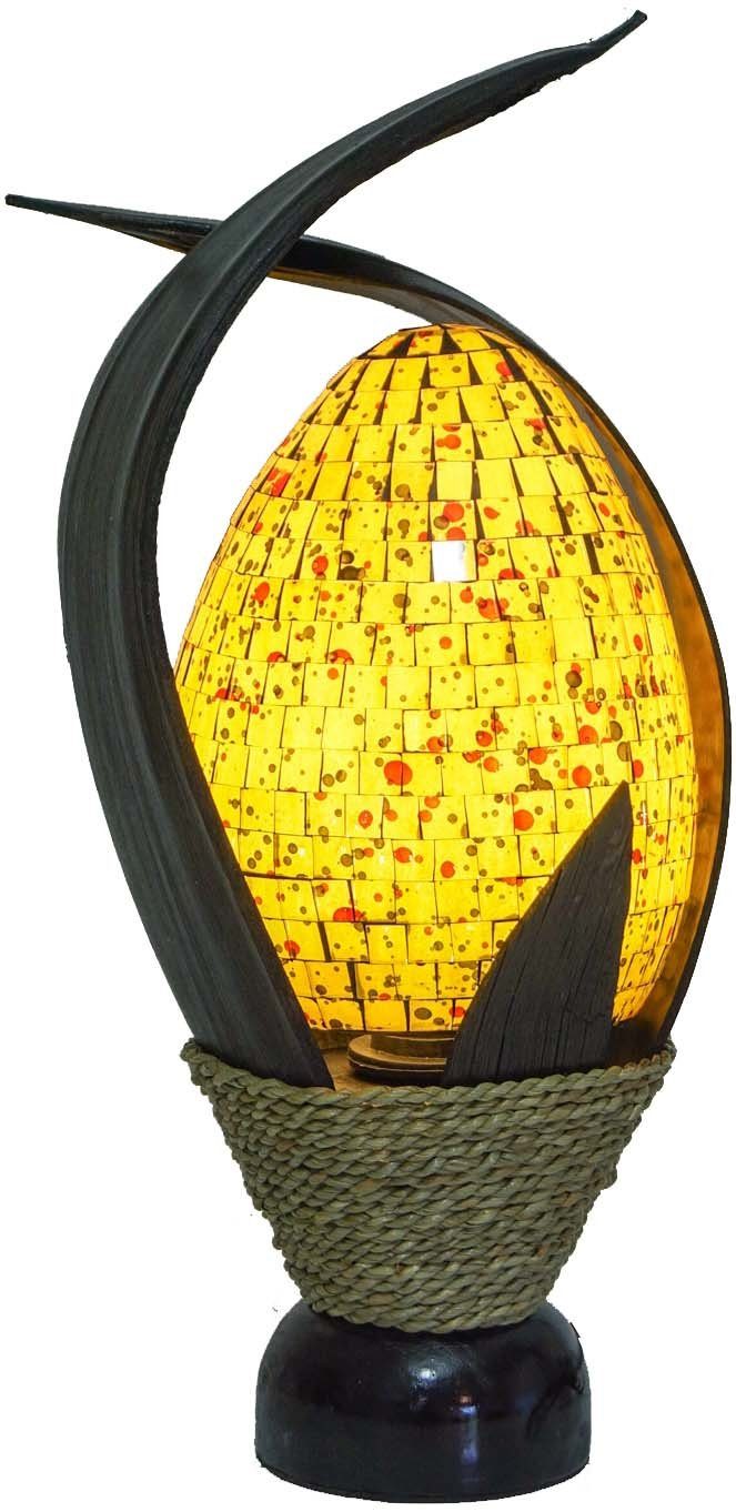 Guru-Shop Tischleuchte Tischlampe, handgemacht in Bali, Palmholz,.., Leuchtmittel nicht inklusive Modell Tandori