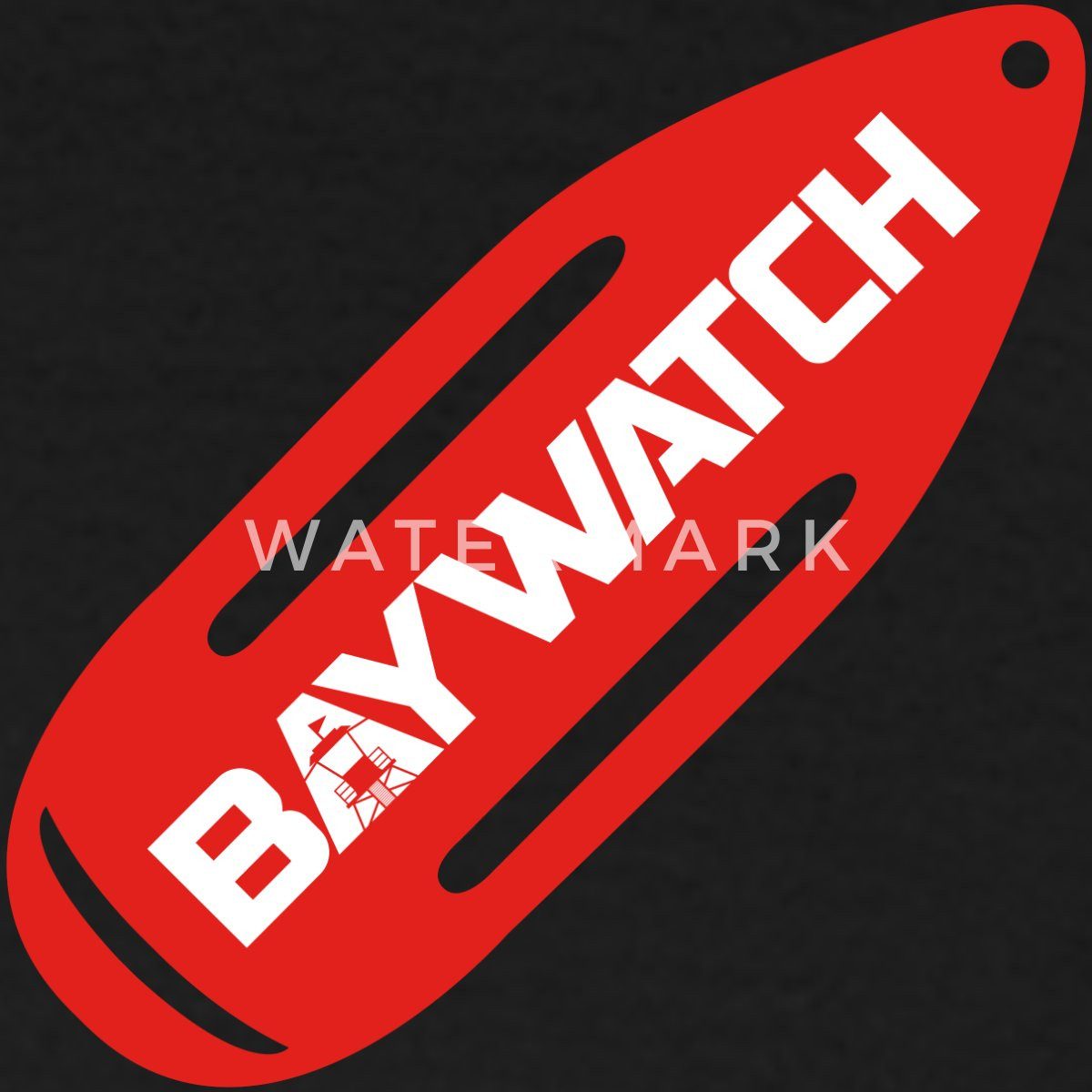 Spreadshirt T-Shirt Baywatch Rote Rettungsboje Brustmotiv Karneval Männer T-Shirt (1-tlg)