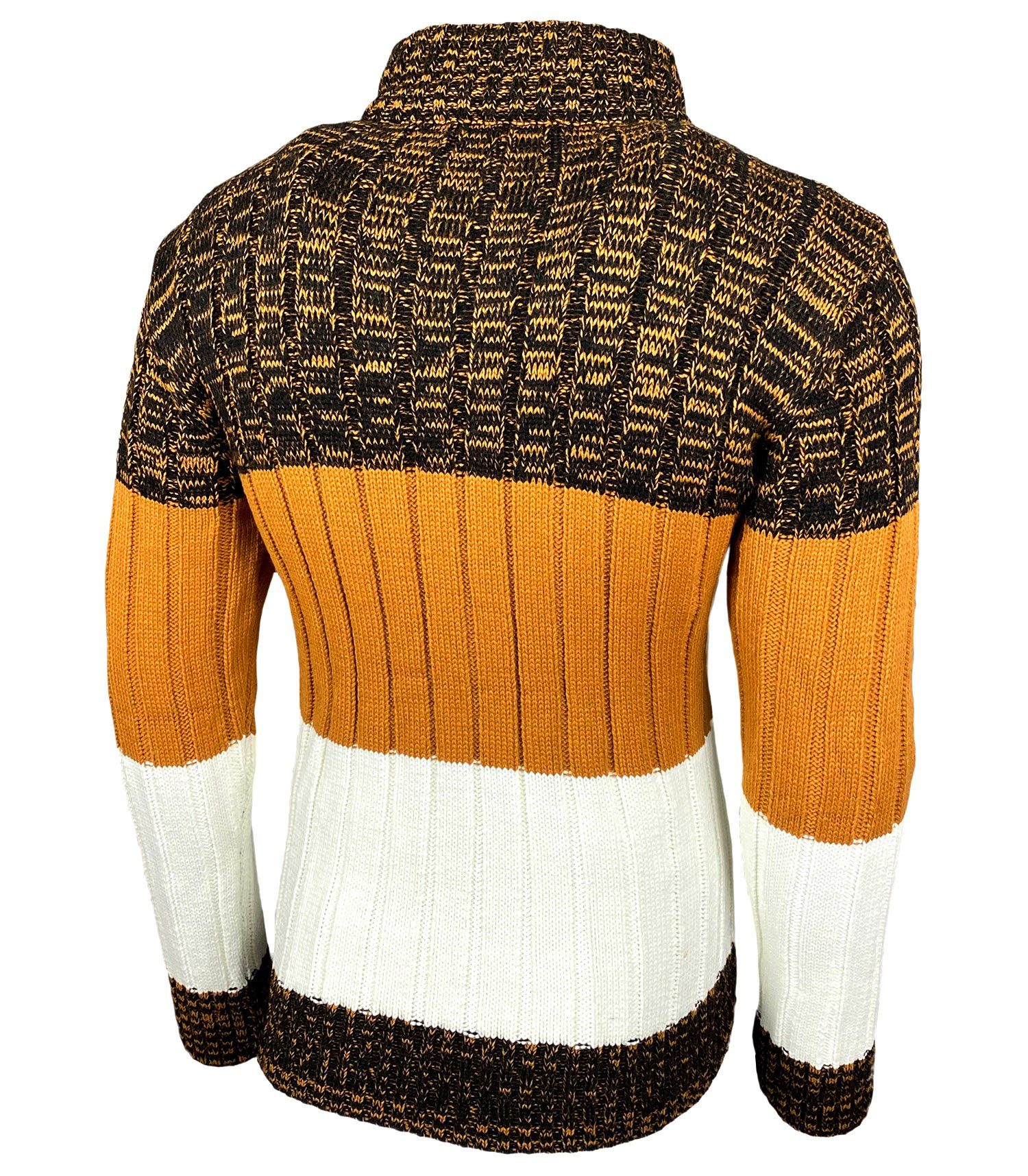 Baxboy Strickpullover Baxboy Herren Grobstrick Pullover Stehkragen Pulli B-51112
