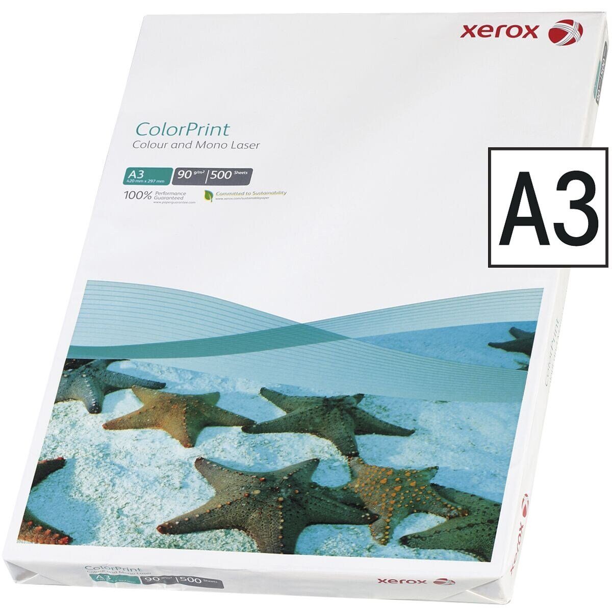 Xerox Farblaser-Druckerpapier ColorPrint, Format DIN A3, 90 g/m², 171 CIE, 500 Blatt